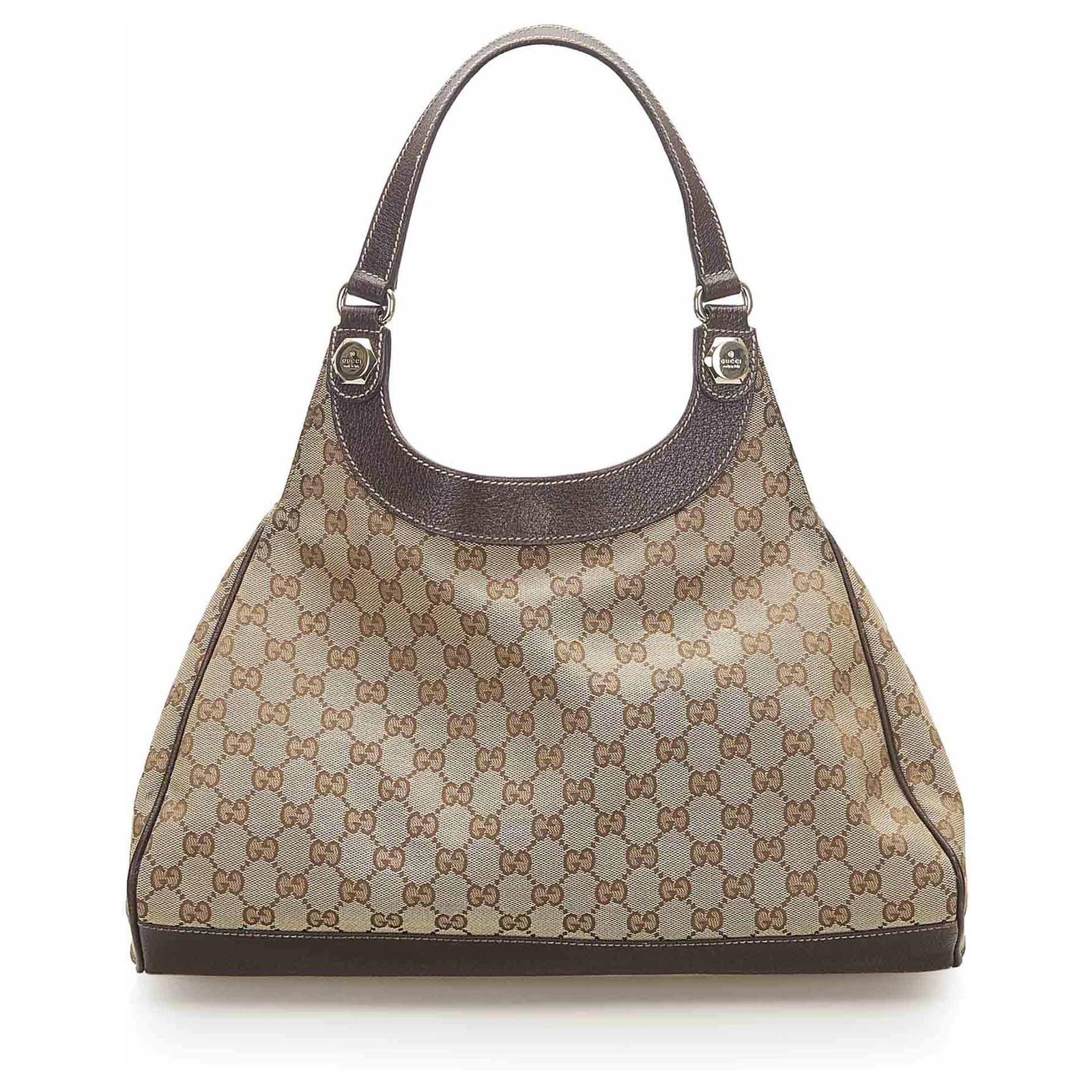 Gucci Beige/White GG Canvas and Leather Charmy Hobo Gucci