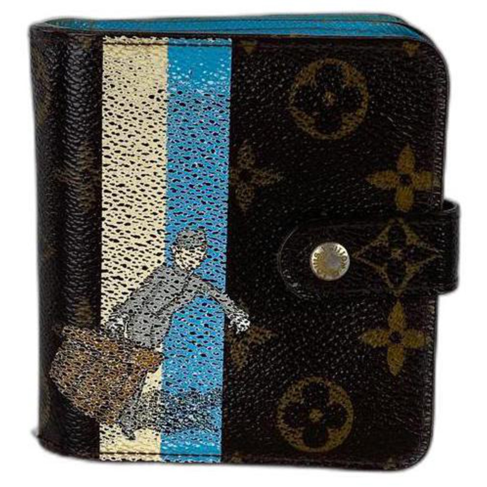 Louis Vuitton Limited Groom Compact Wallet Bellboy Monogram Blue Leather  ref.291223 - Joli Closet