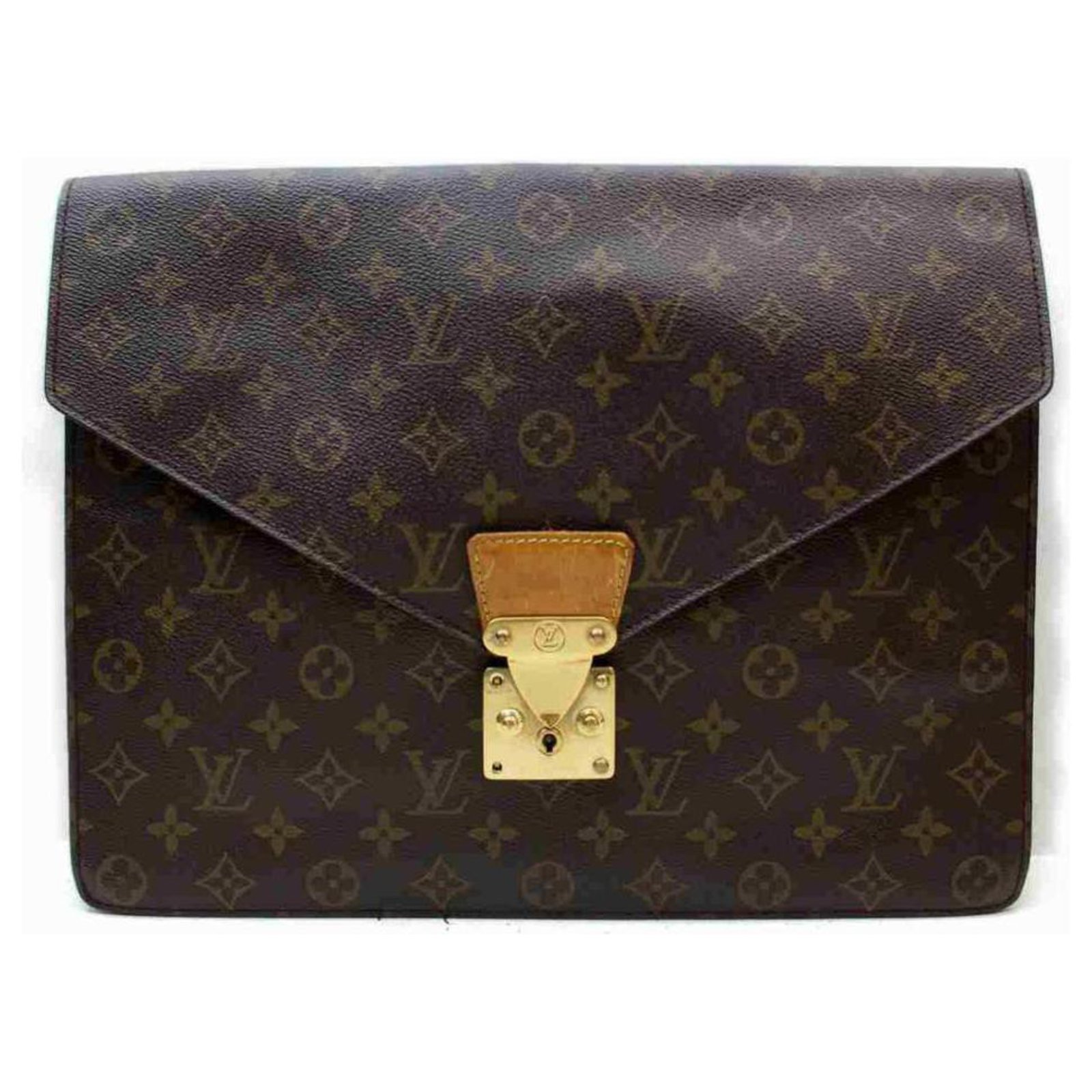 Louis Vuitton Monogram Porte Documents Senateur Pochette Briefcase Folder  Brown ref.291478 - Joli Closet