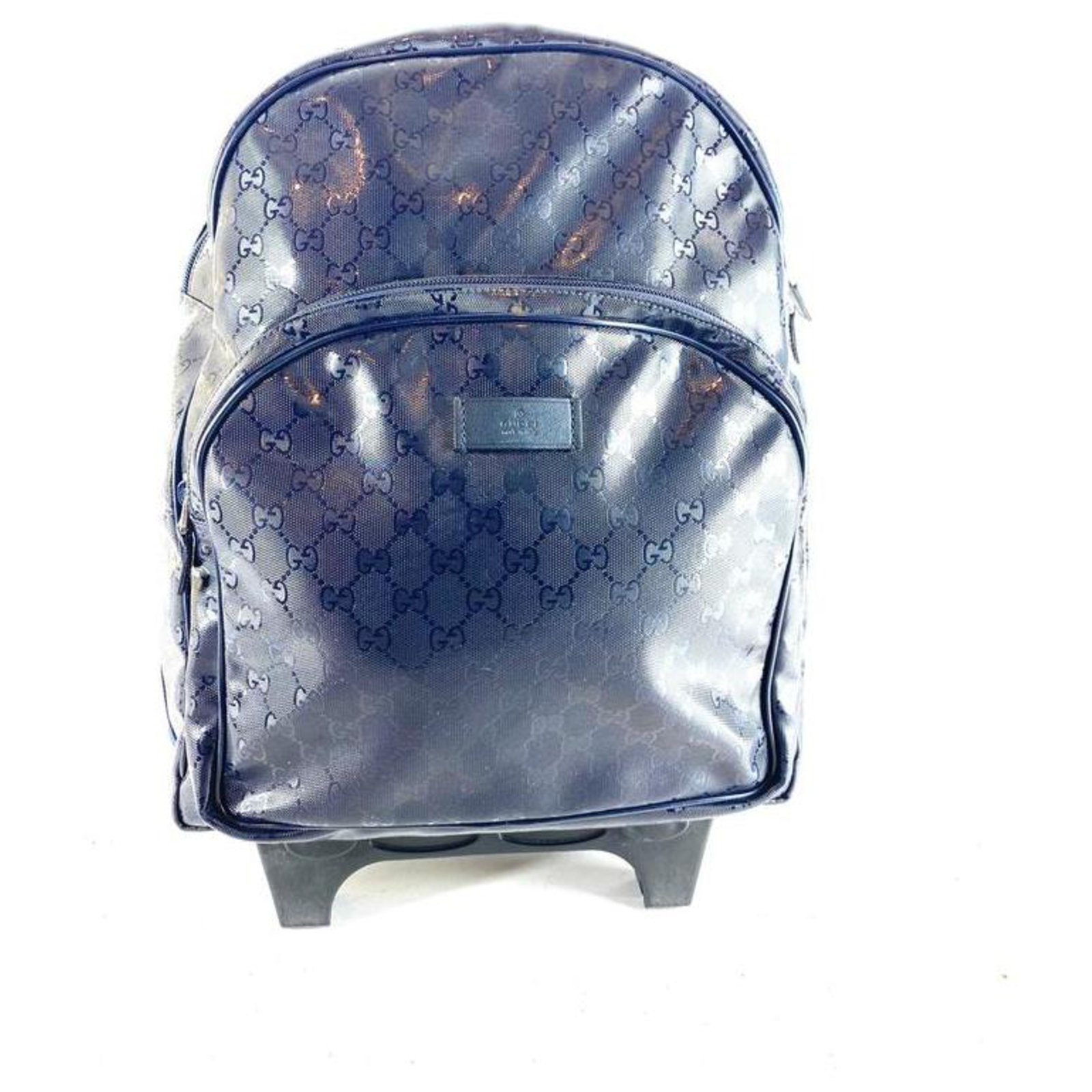 Énfasis colgante nitrógeno Gucci Imprime Mochila con ruedas Trolley GG azul ref.291567 - Joli Closet