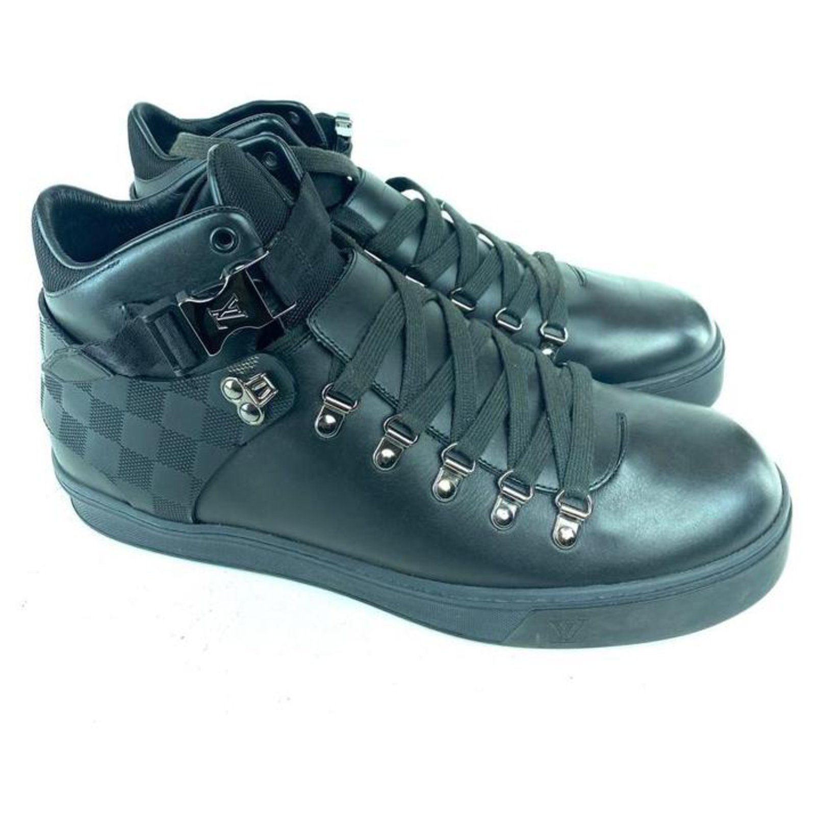 Louis Vuitton Damier Infini Sneaker Boot Black Leather Men's US 10 9LVA71  ref.291639 - Joli Closet
