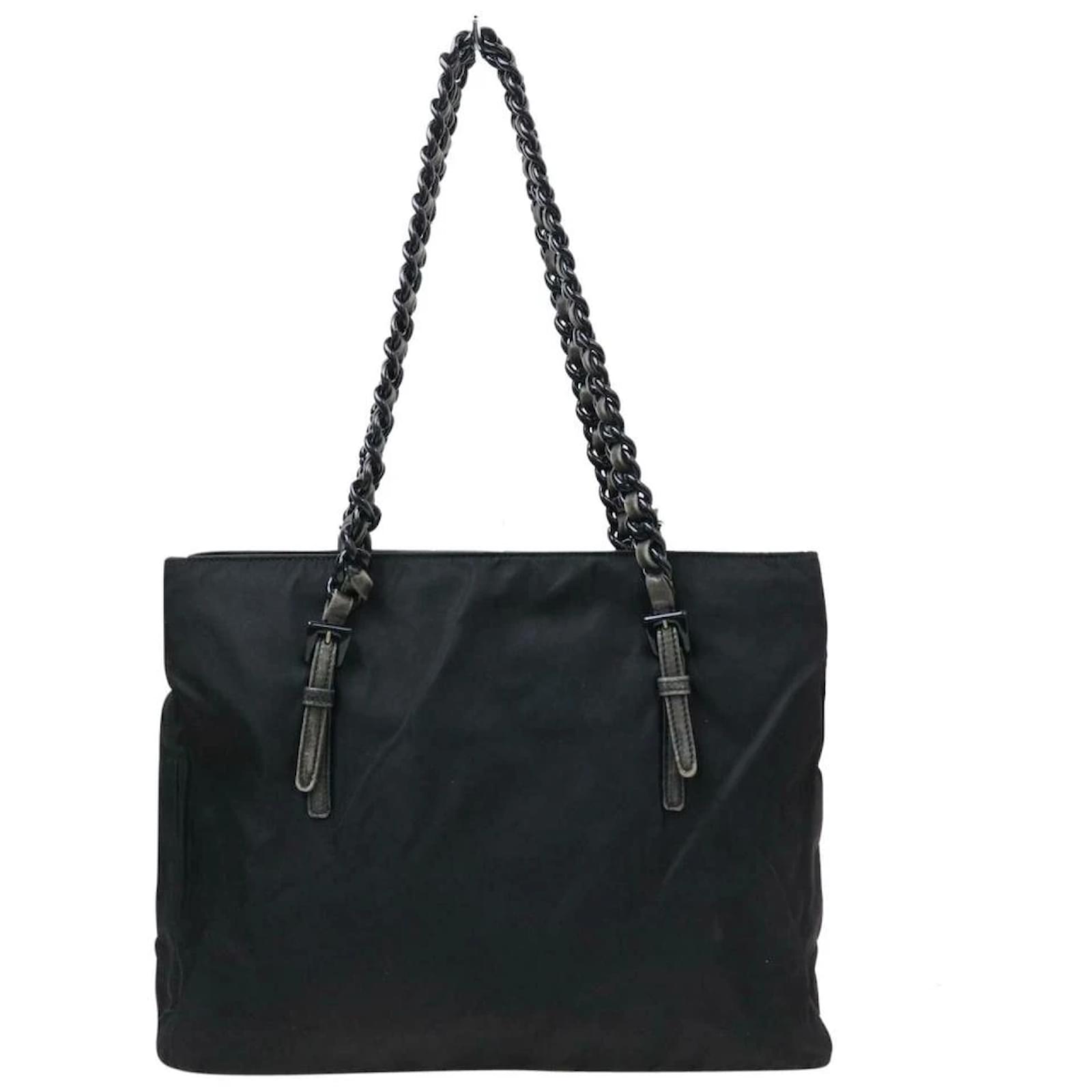 Tote Prada Bolso shopper negro con cadena Cuero Joli