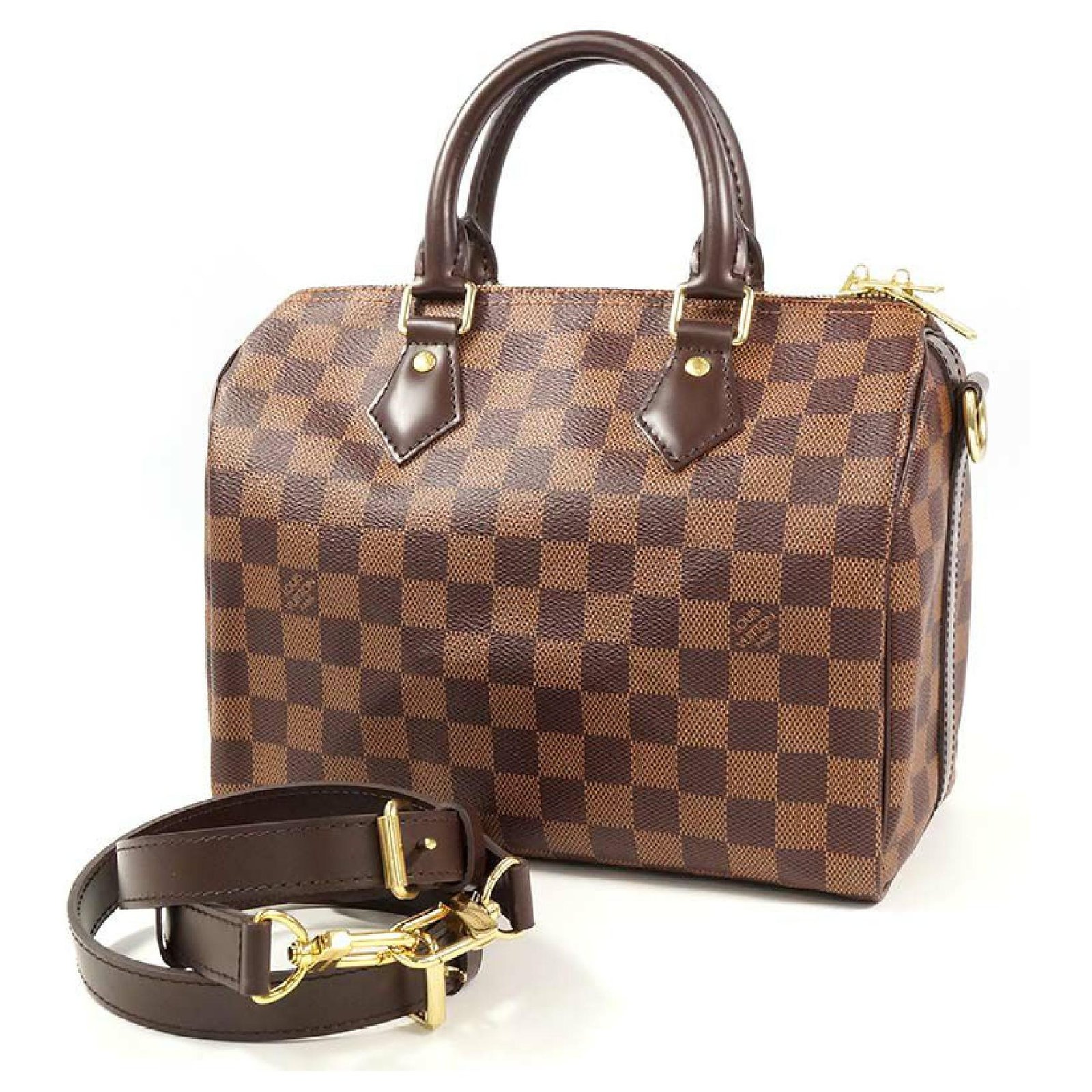 louis vuitton brown damier ebene speedy 25