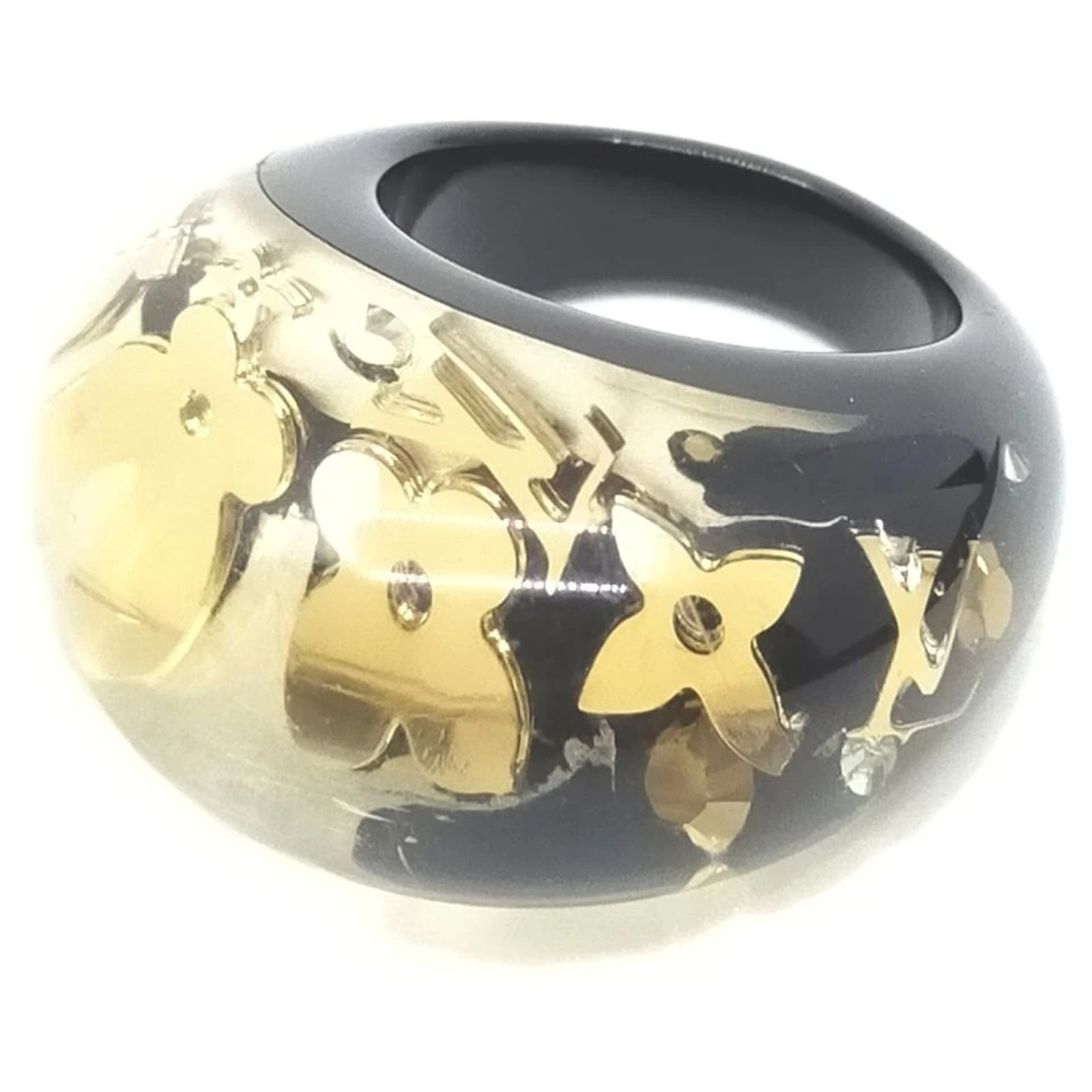 Louis Vuitton Black Inclusion Berg Ring White gold Plastic ref