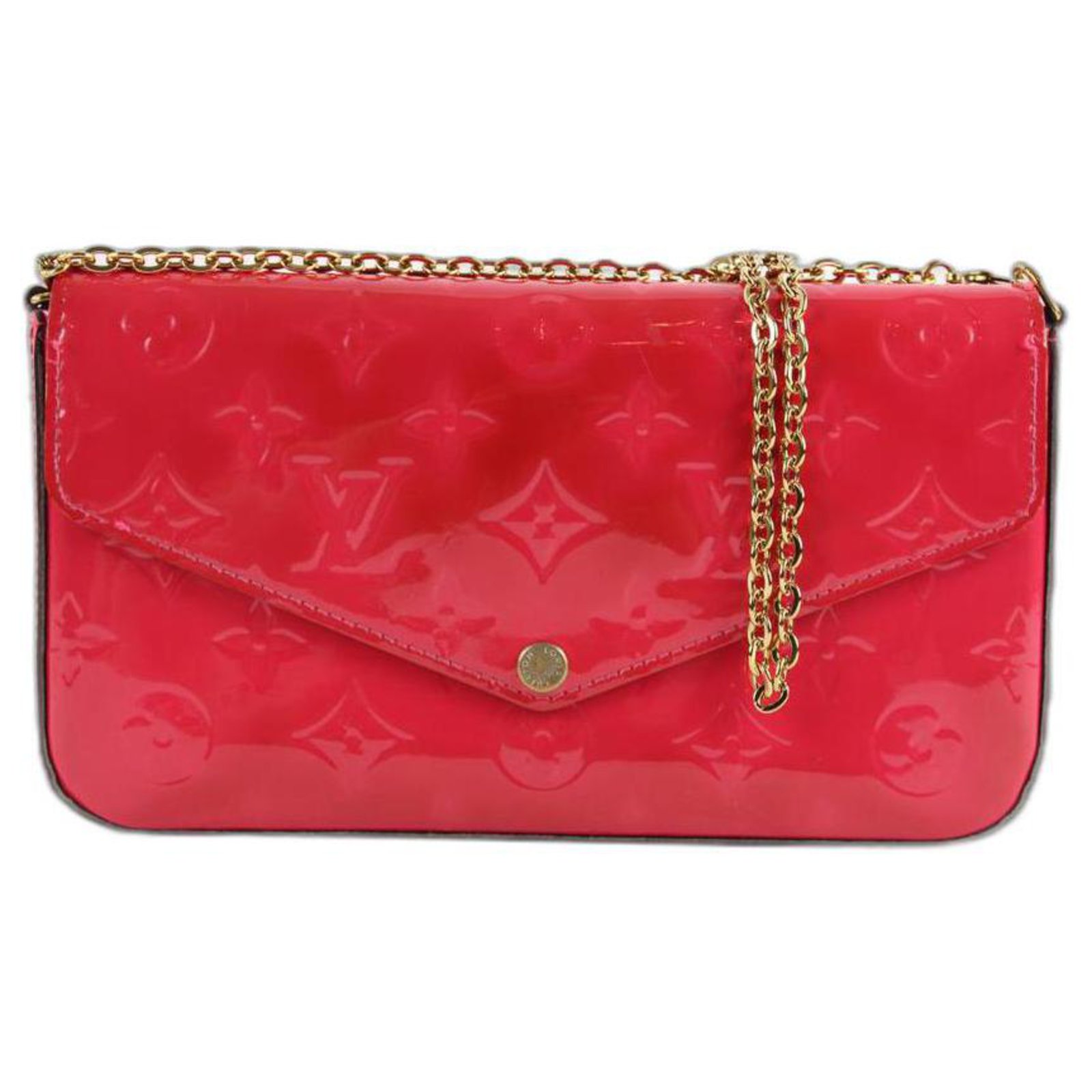 Louis Vuitton Pink Monogram Vernis Pochette Felicie Chain Flap Crossbody  3lvs1221 Leather ref.293554 - Joli Closet