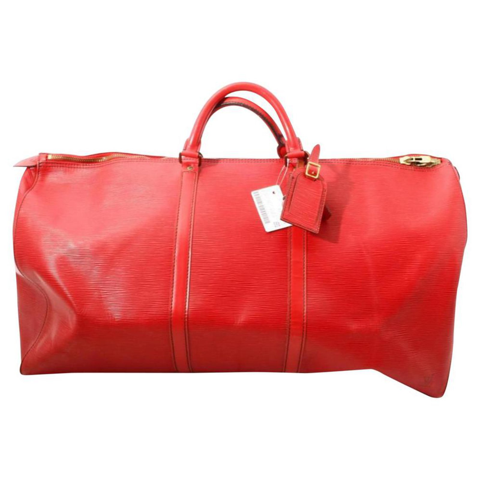 Louis Vuitton Ultra Rare Castilian Red Epi Leather Keepall 60 GM