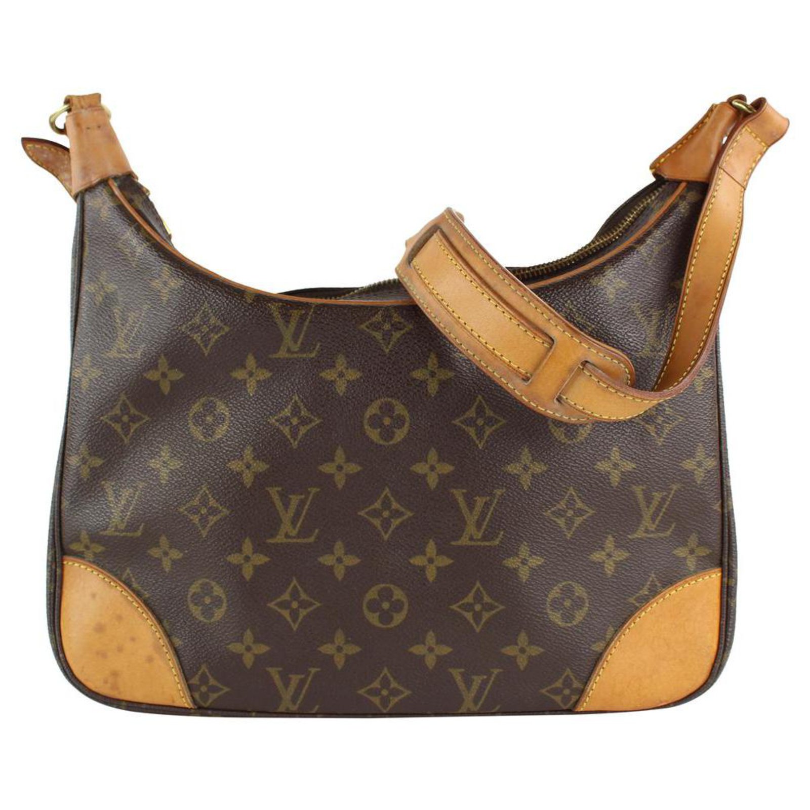 Louis Vuitton Monogram Boulogne Zip Hobo Shoulder Bag 7lvs1210