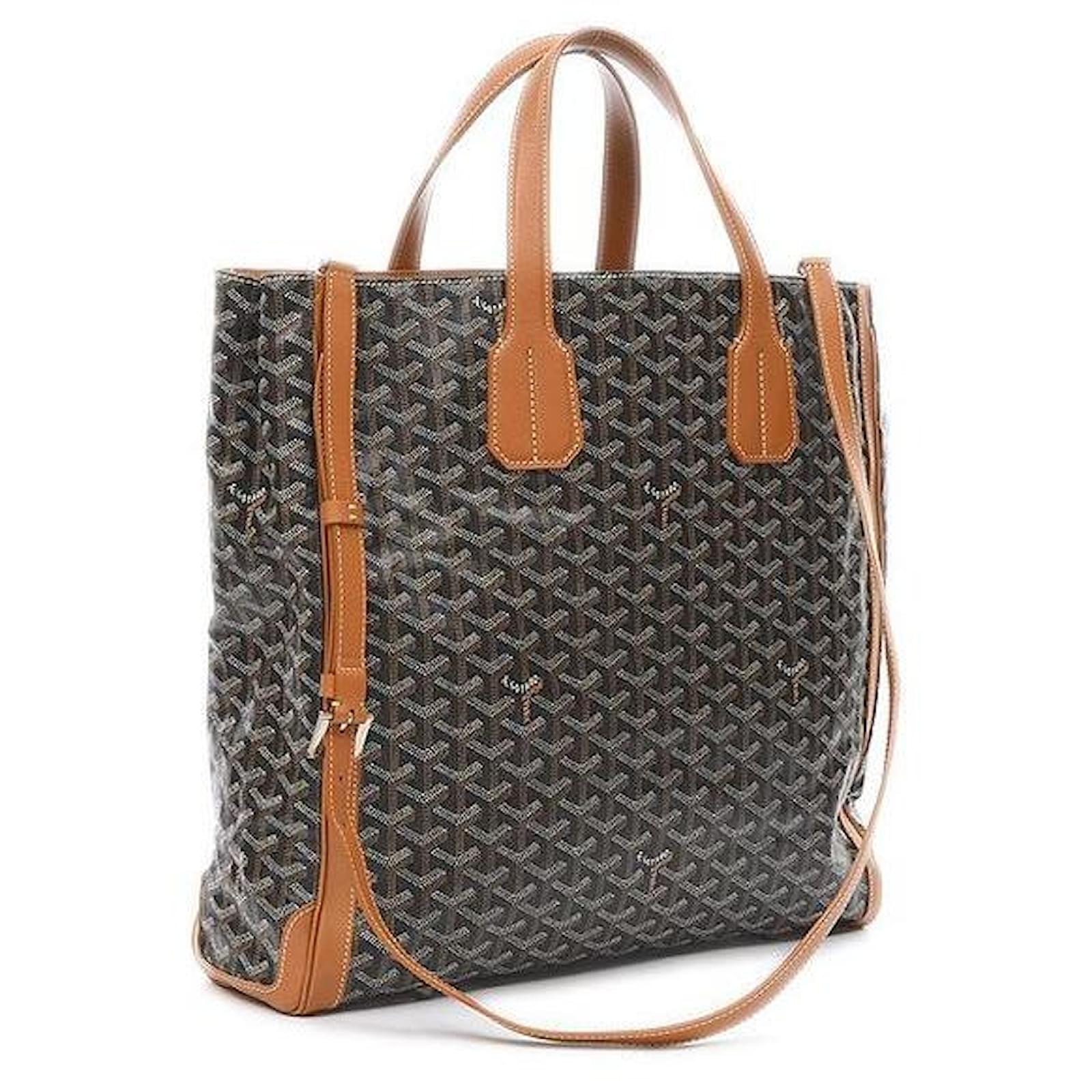 Goyard Chevron Voltair negro x marrón 2Bolso de mano Cuero Plástico  ref.293909 - Joli Closet