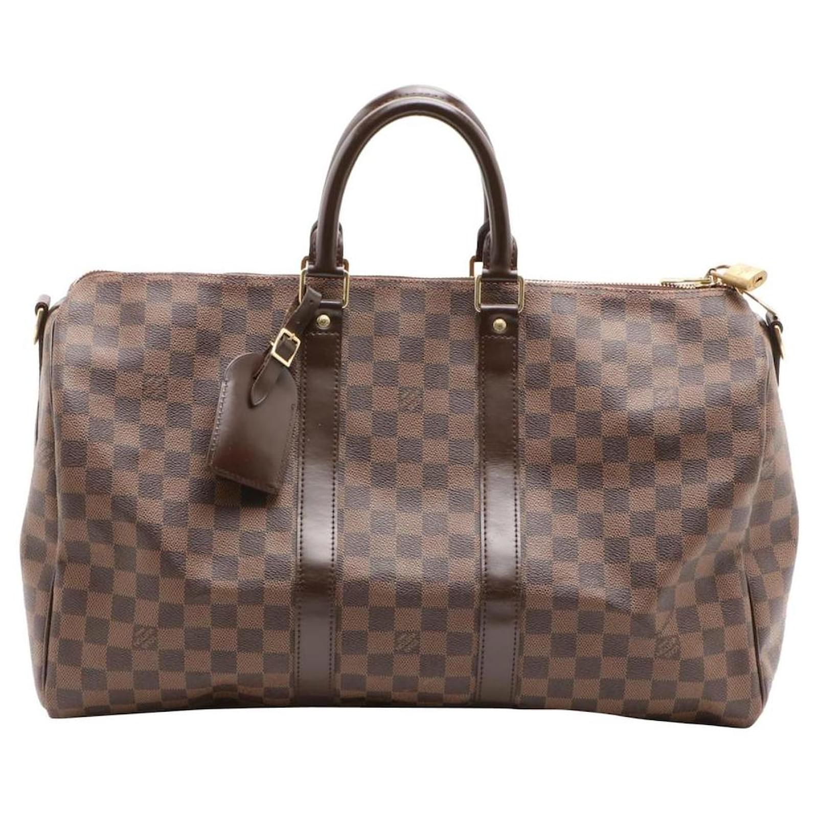 Louis Vuitton Damier Ebene Keepall Bandouliere 45 Boston Duffle GM Pelle  ref.294002 - Joli Closet