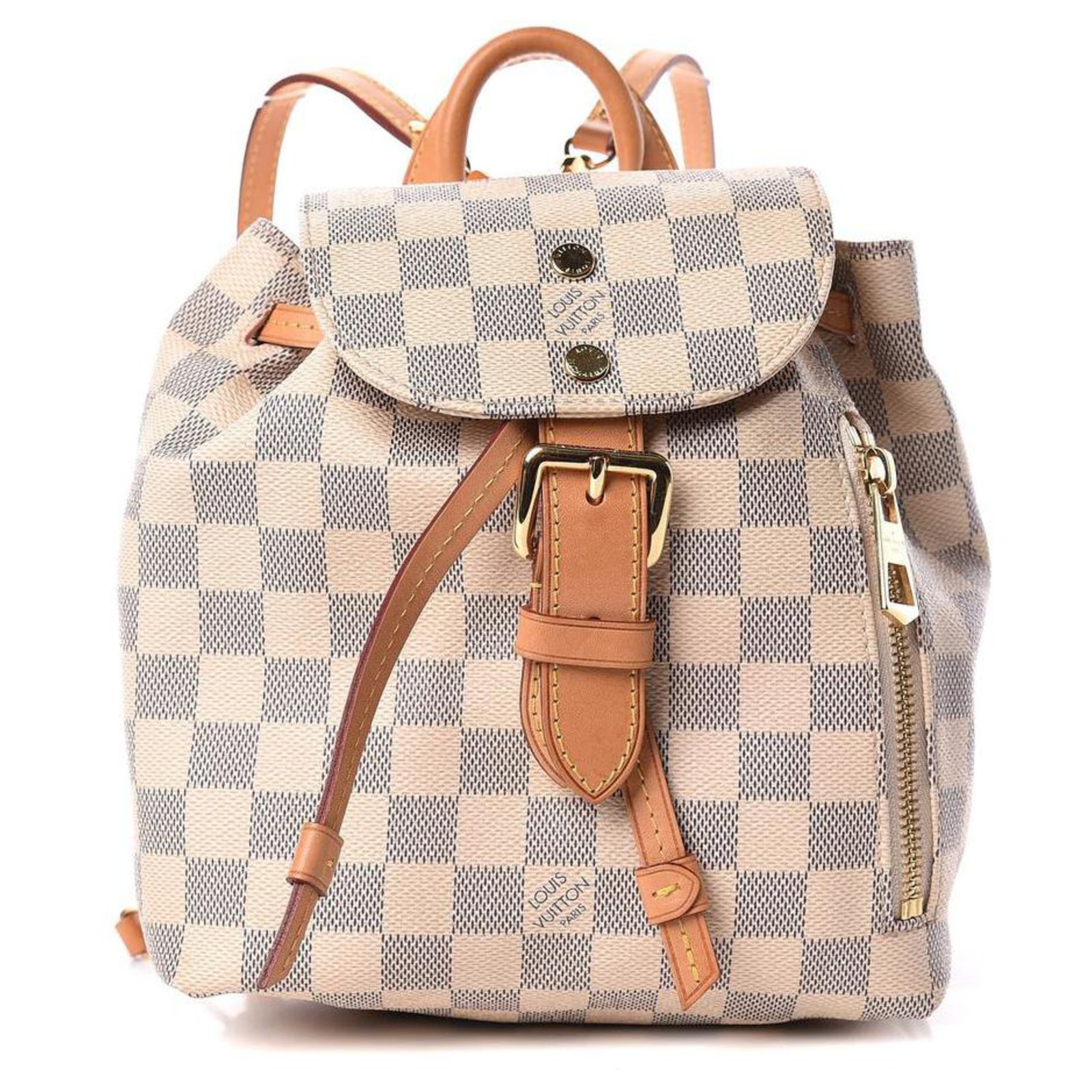 Louis Vuitton Damier Azur Sperone BB Mini Backpack Bookbag Leather