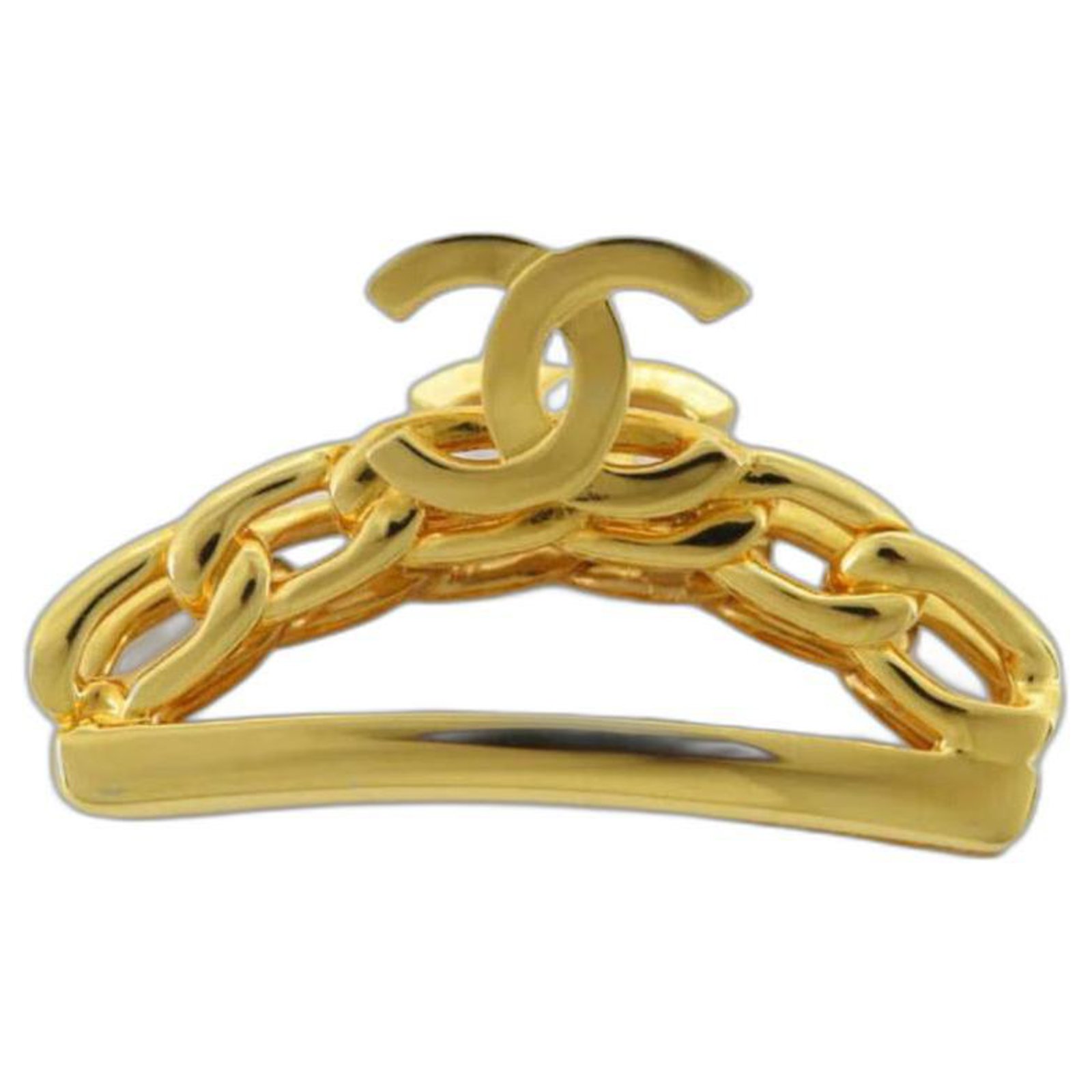 98p Gold Plated CC Logo Chain Hair Clip