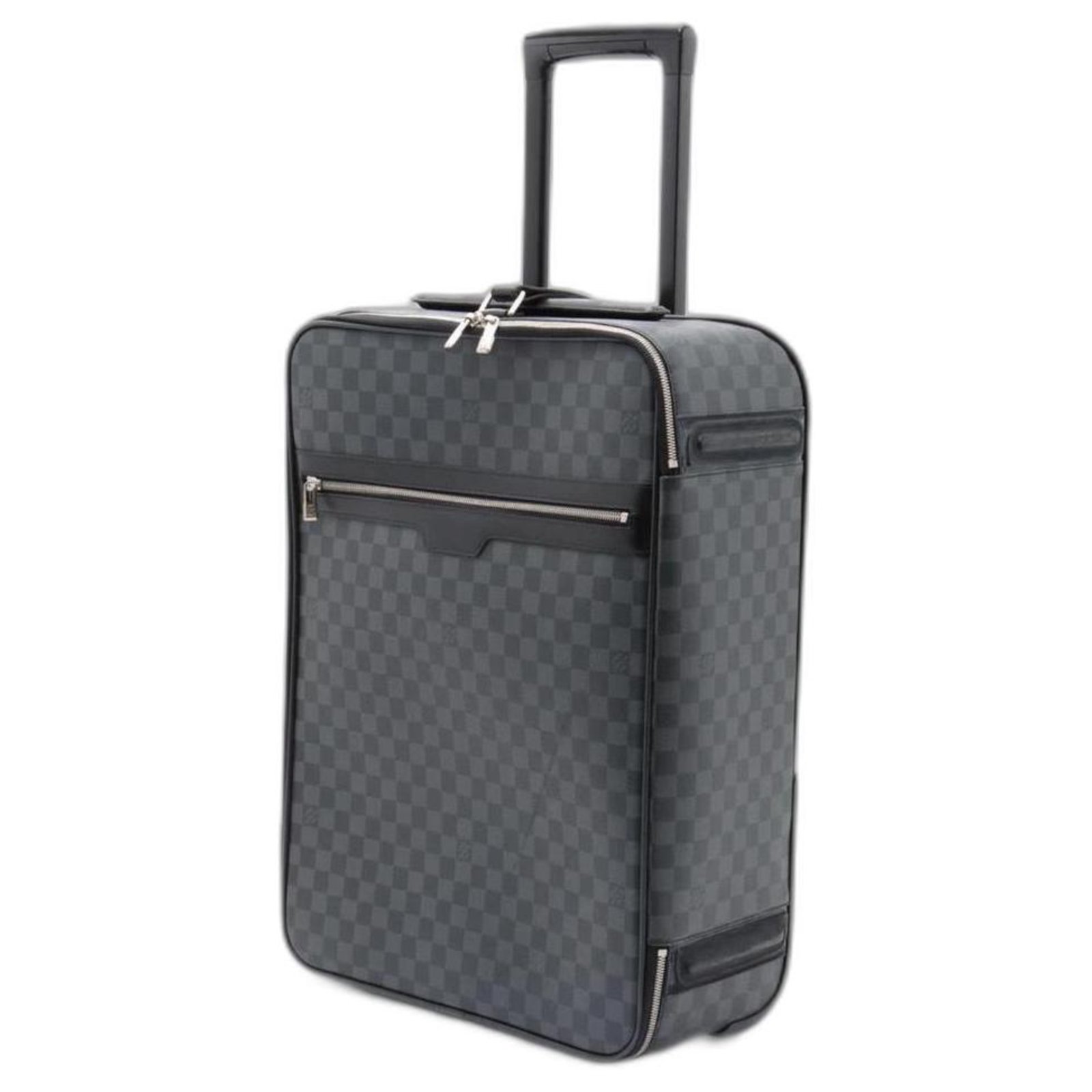 Louis Vuitton Damier Graphite Pegase 50 Rolling Luggage Trolley Leather  ref.294172 - Joli Closet