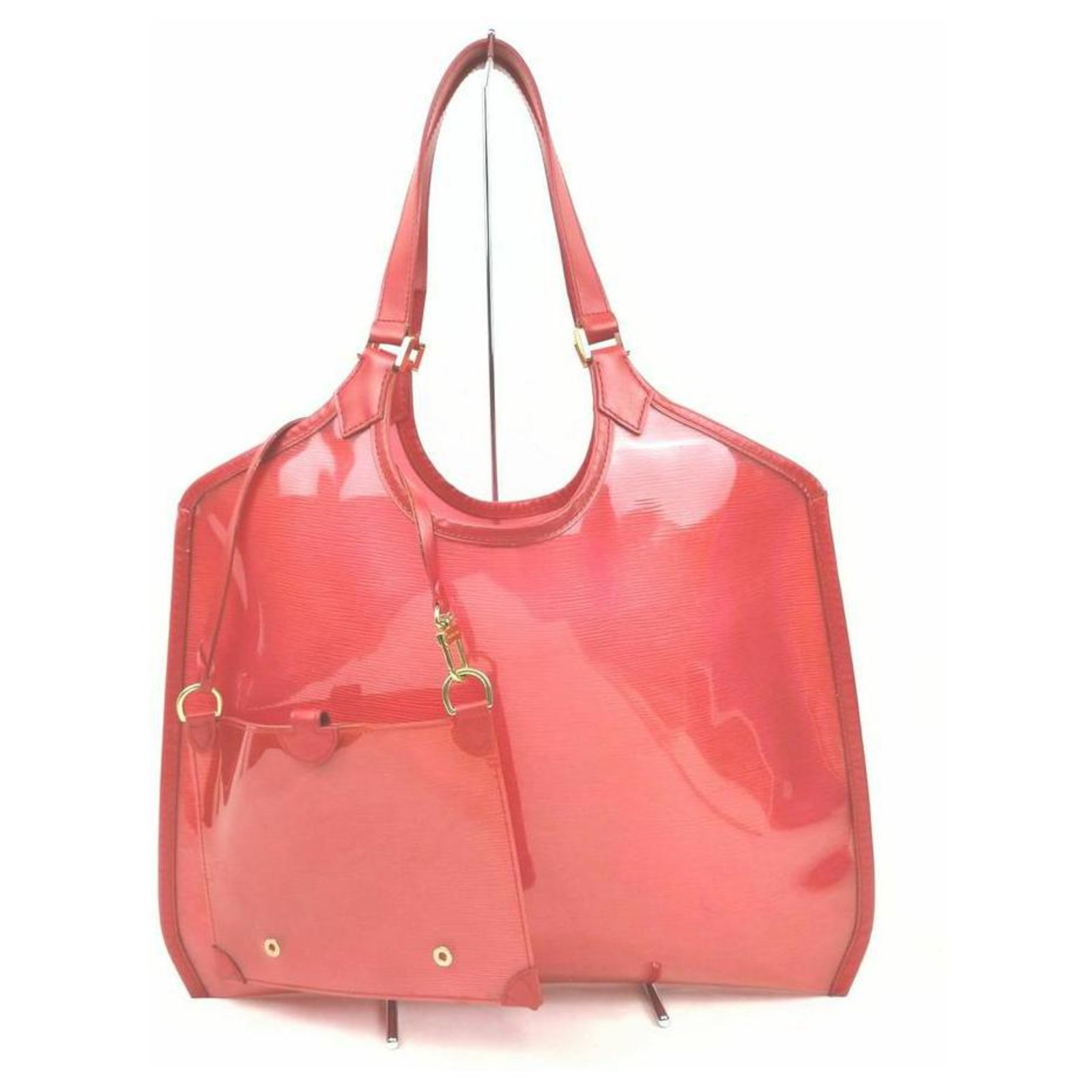 Louis Vuitton, Bags, Louis Vuitton Clear Red Epi Plage Mini Lagoon Bay  Tote With Pouch