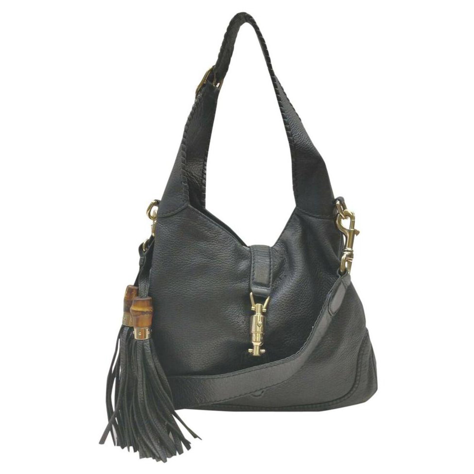 Gucci Black Leather New Jackie Hobo Gucci