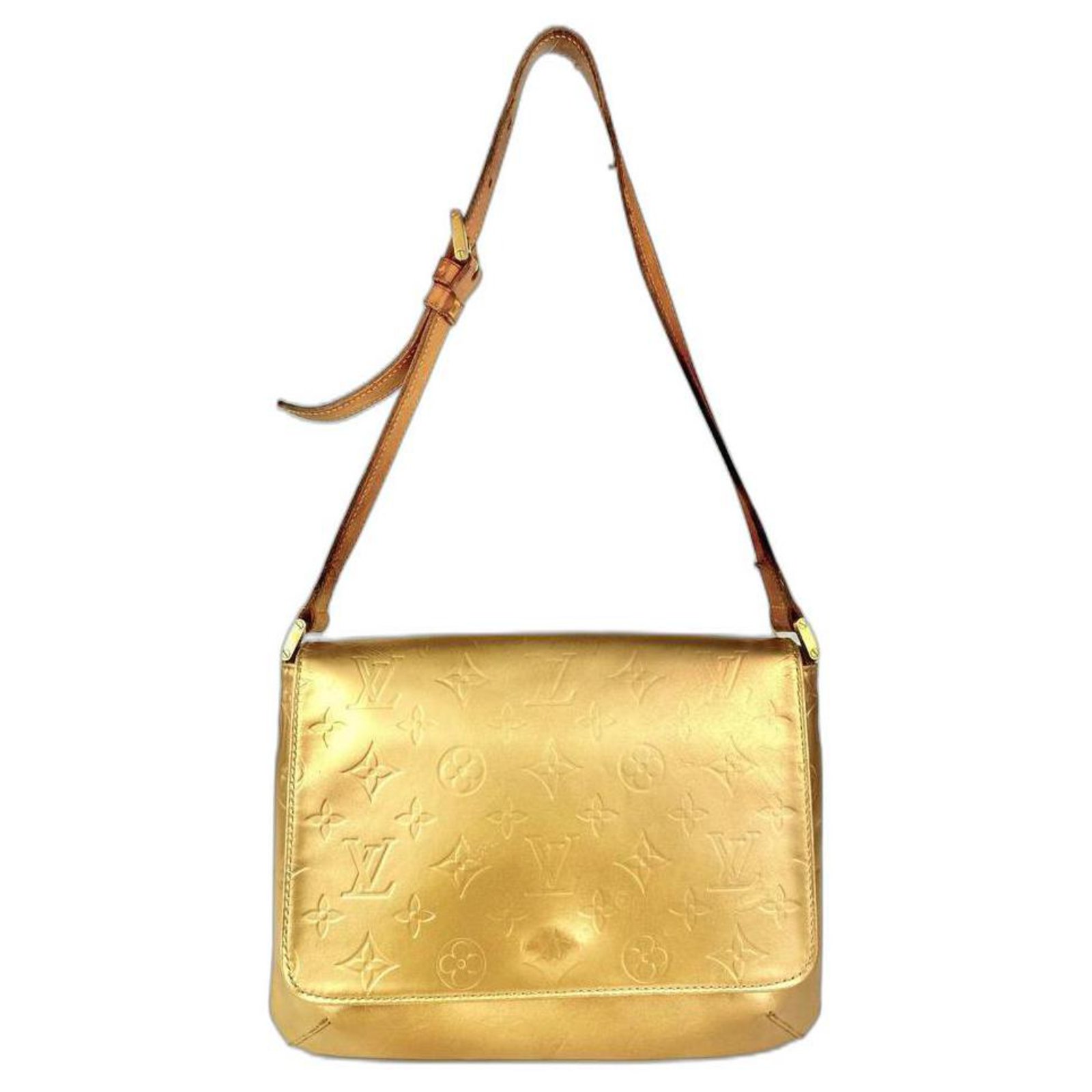 Louis Vuitton Matte Gold Monogram Vernis Thompson Street Shoulder Bag  4l1110 Leather White gold ref.294436 - Joli Closet