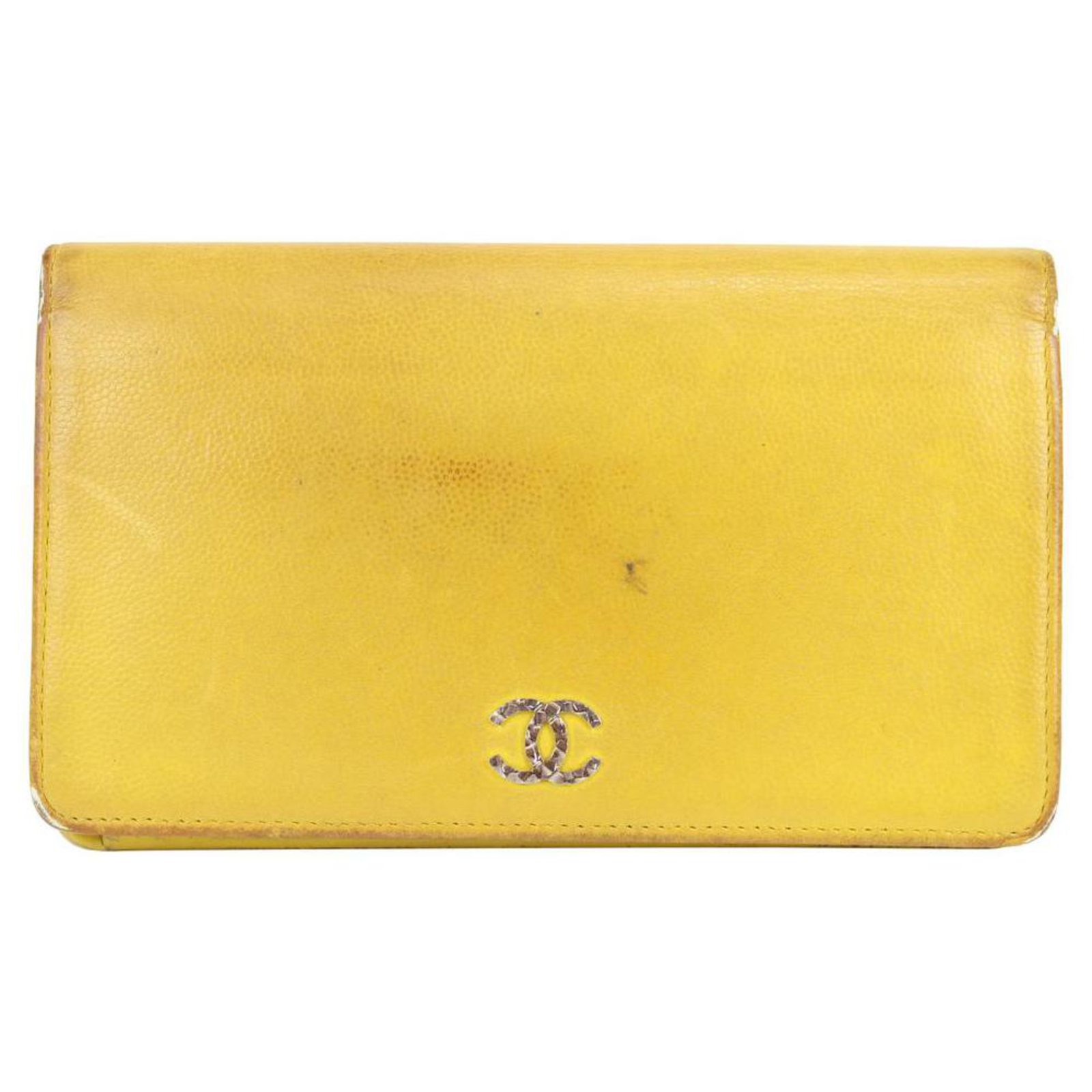 Chanel Yellow Leather CC Flap Wallet ref.294805 - Joli Closet