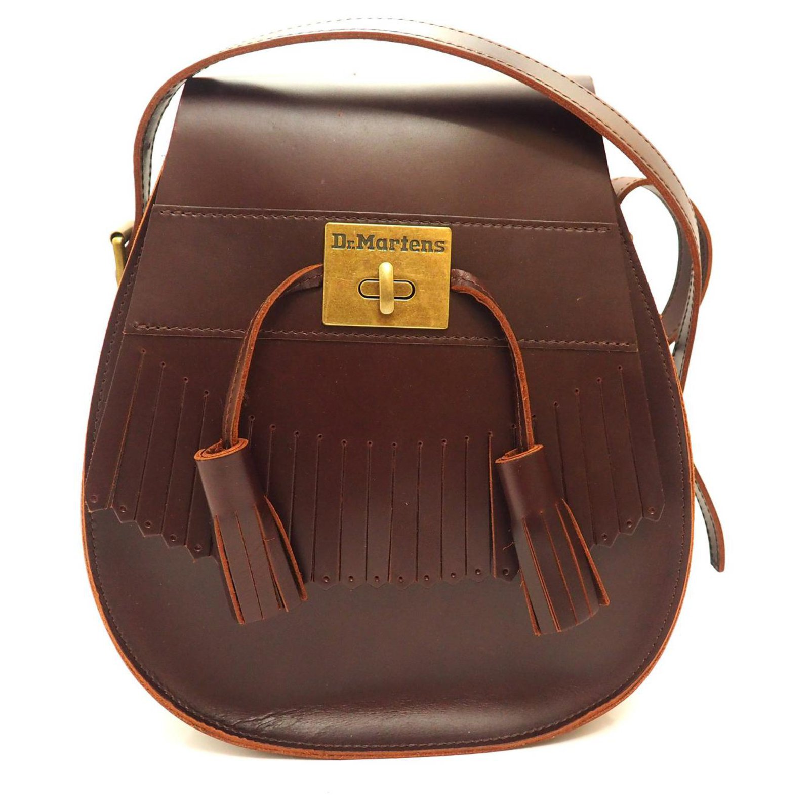 Dr. Martens Dr Martens Tassel Kev Chocolate Brown Leather Brando Saddle  Shoulder Bag Crossbody Bronze ref.295061 - Joli Closet
