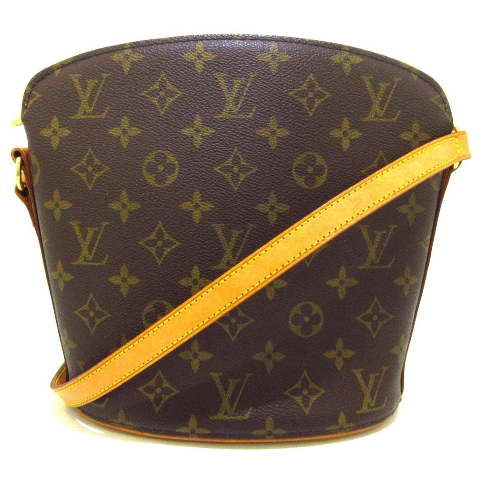 Drouot Cloth Handbag Louis Vuitton Brown In Cloth