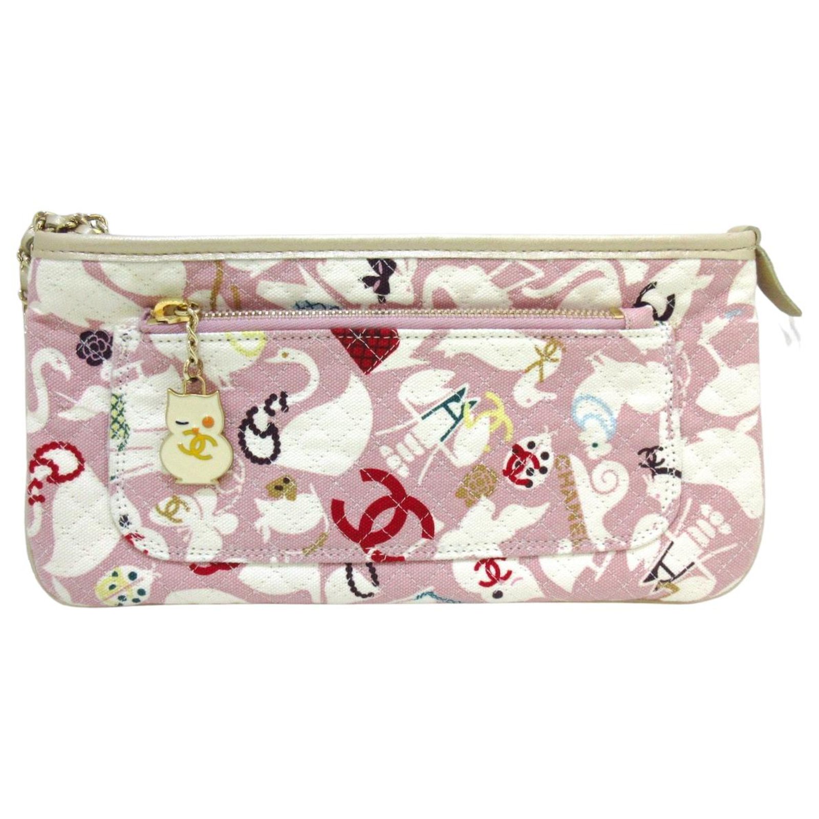 CHANEL Terry Cotton Baby Animals Diaper Bag Pink 43664
