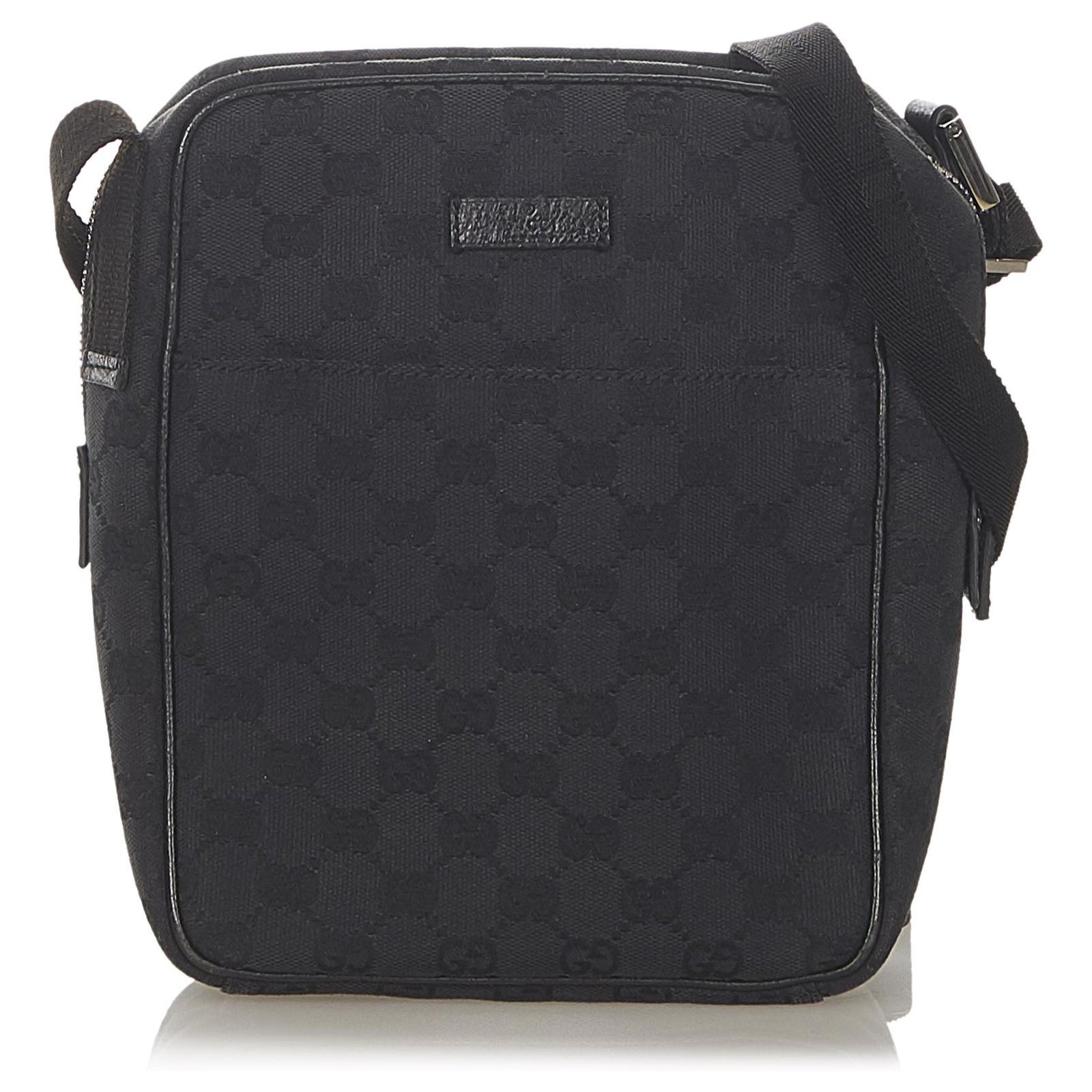 gucci black canvas crossbody bag