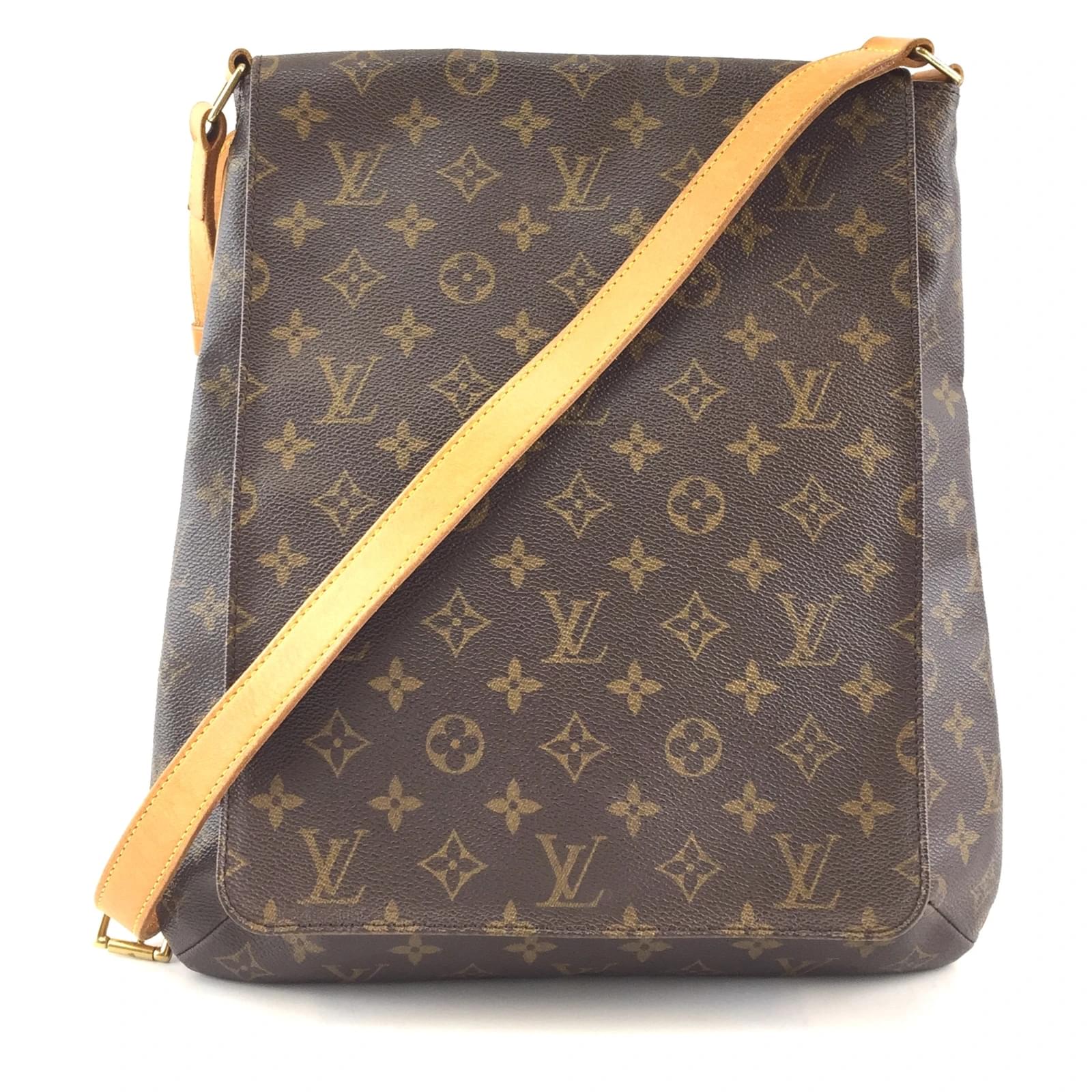Tela Louis Vuitton Musette Salsa GM Monogram Canvas Marrone Pelle  ref.296022 - Joli Closet