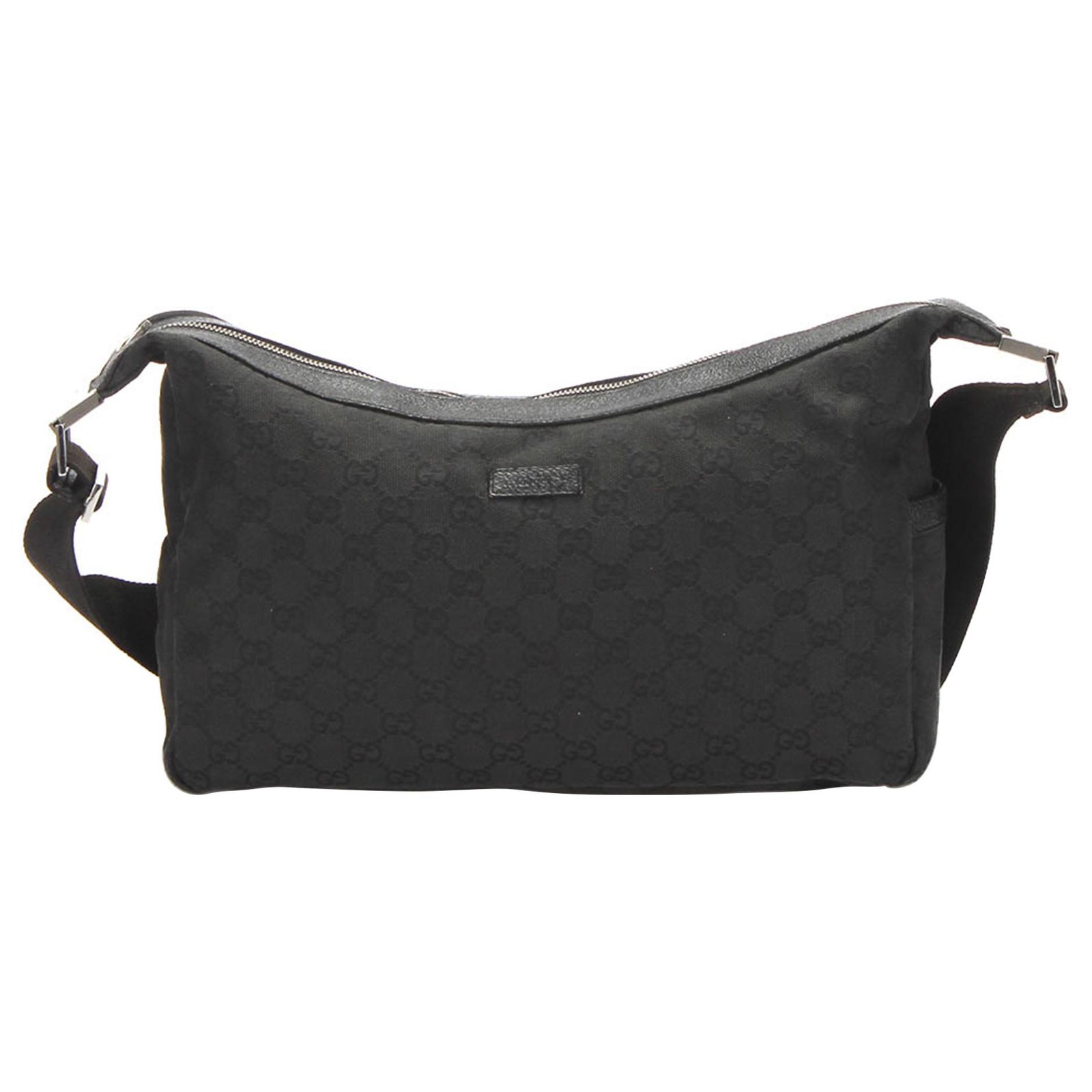 gucci black canvas crossbody bag
