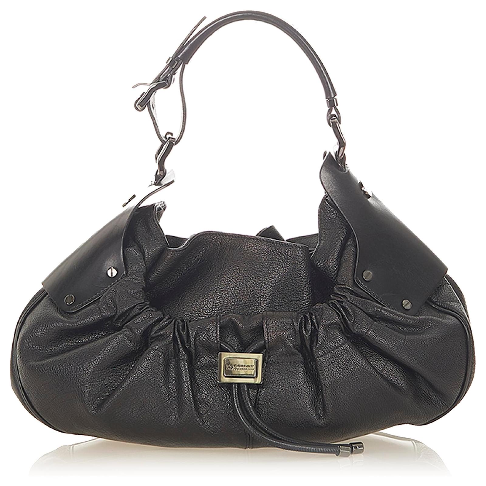 Burberry Black Leather Shoulder Bag Pony-style calfskin