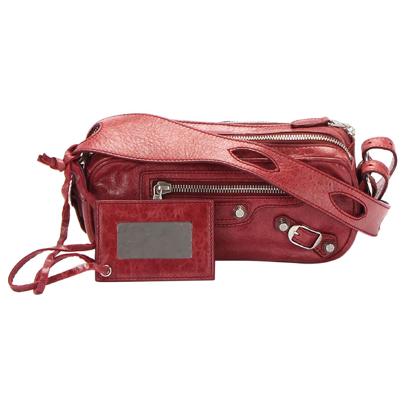 Balenciaga Red Motocross Giant 12 Chic Leather Shoulder Bag ref