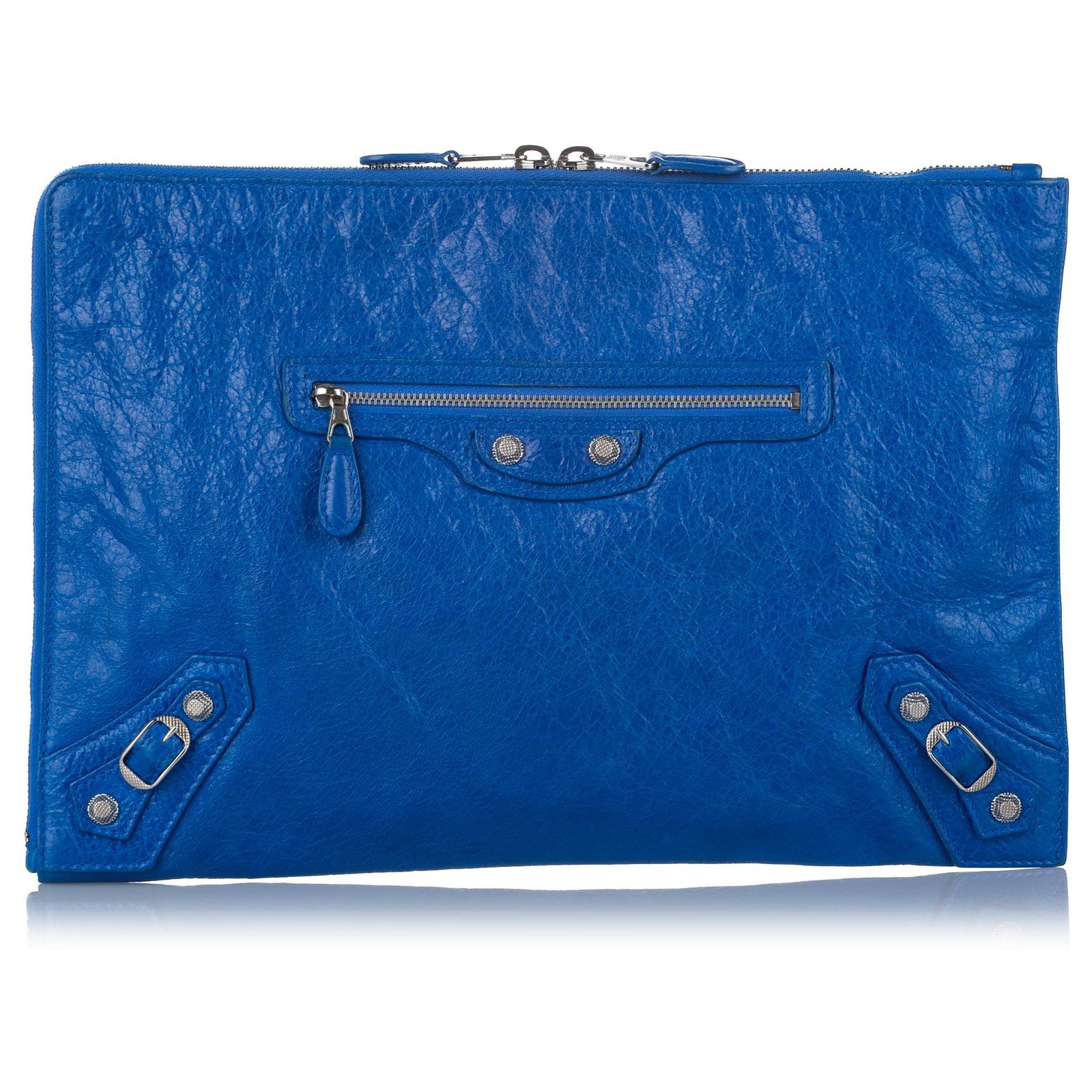 Balenciaga Blue Motocross Giant 12 Clutch Bag Leather Ref Joli Closet