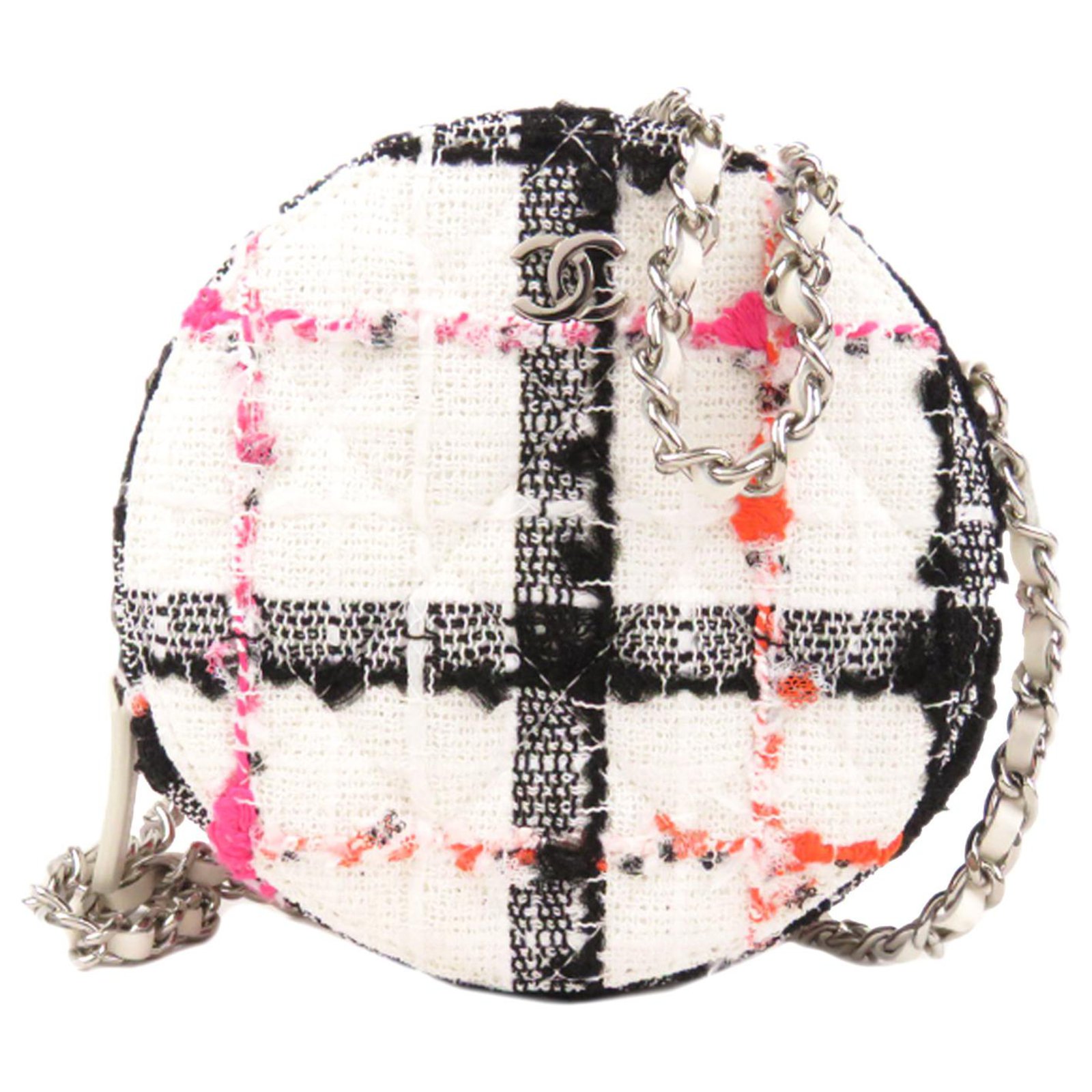 Chanel White Round As Earth Tweed Crossbody Bag Multiple colors