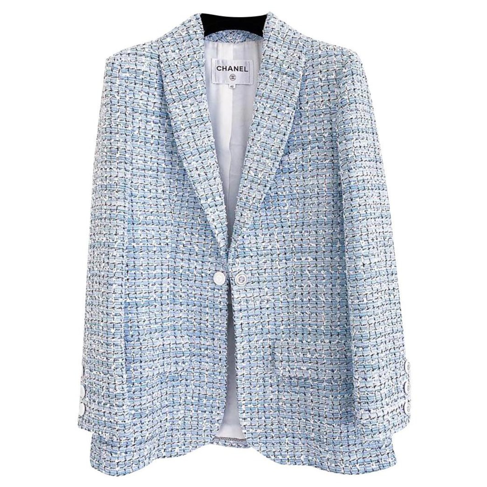 Chanel IT jacket 2019 La pausa Blue Tweed ref.296807 - Joli Closet