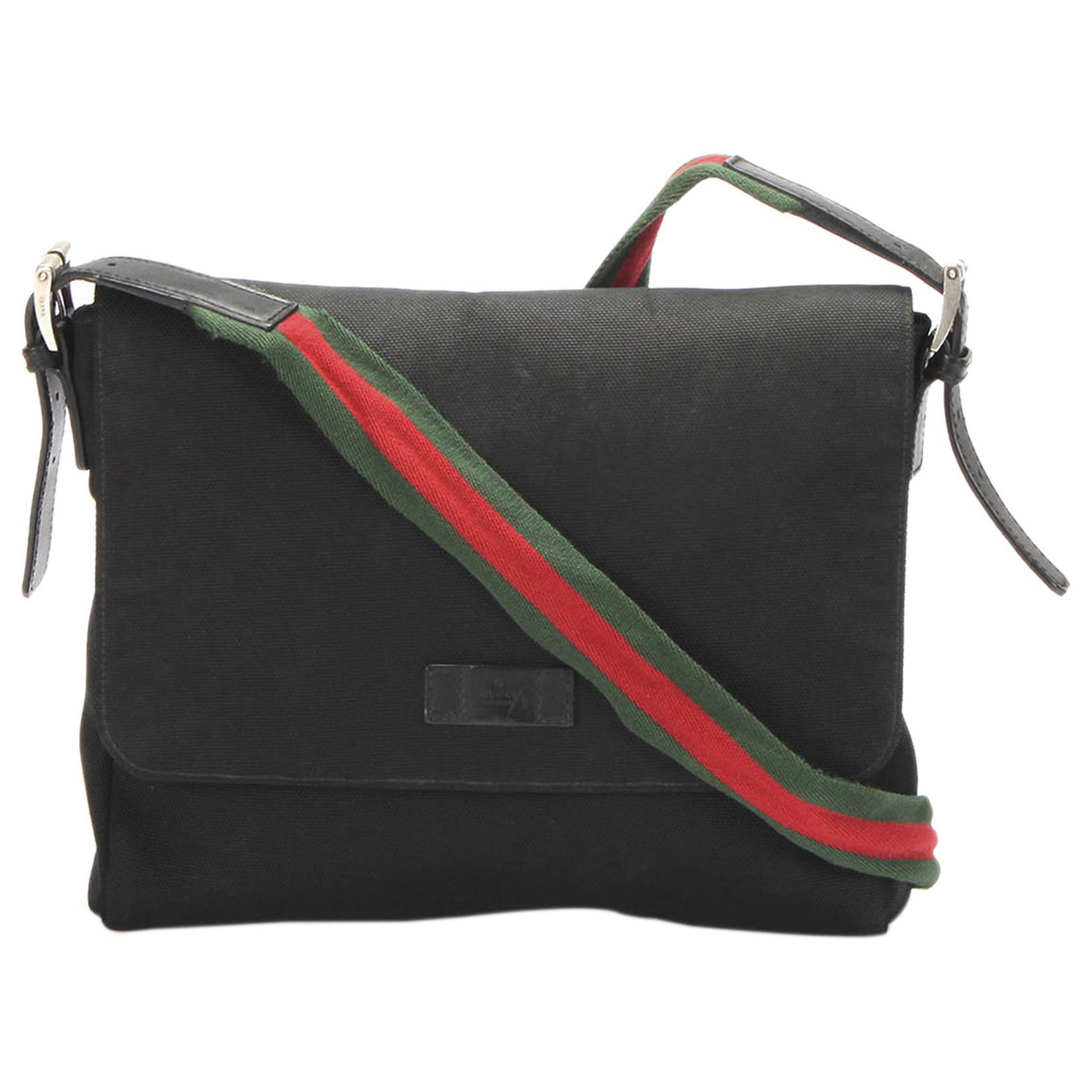 gucci black canvas crossbody bag