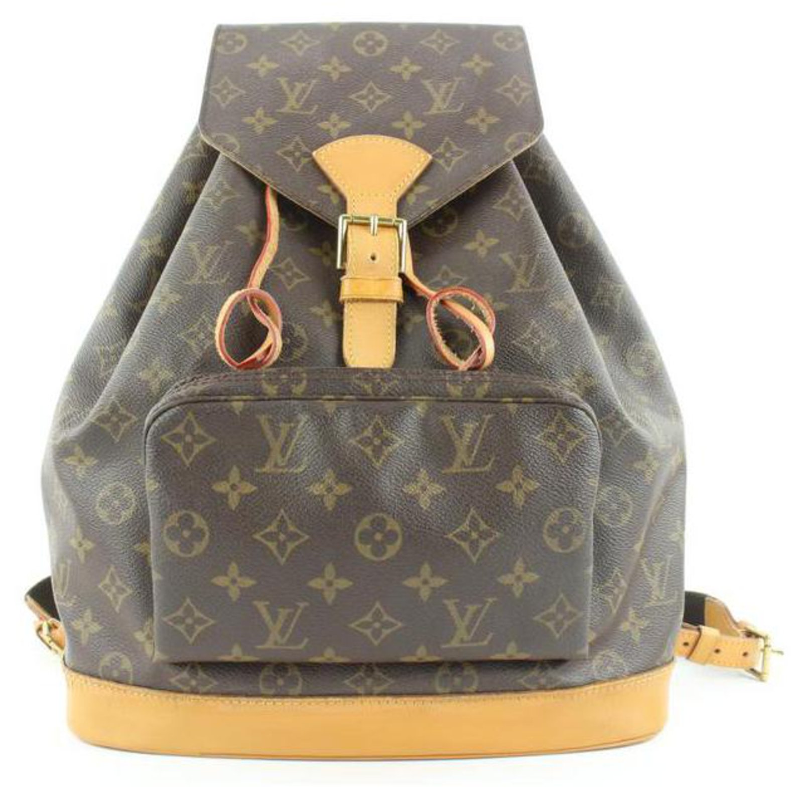 Louis Vuitton Backpack Montsouris Damier Ebene GM Brown in Canvas with  Brass - US