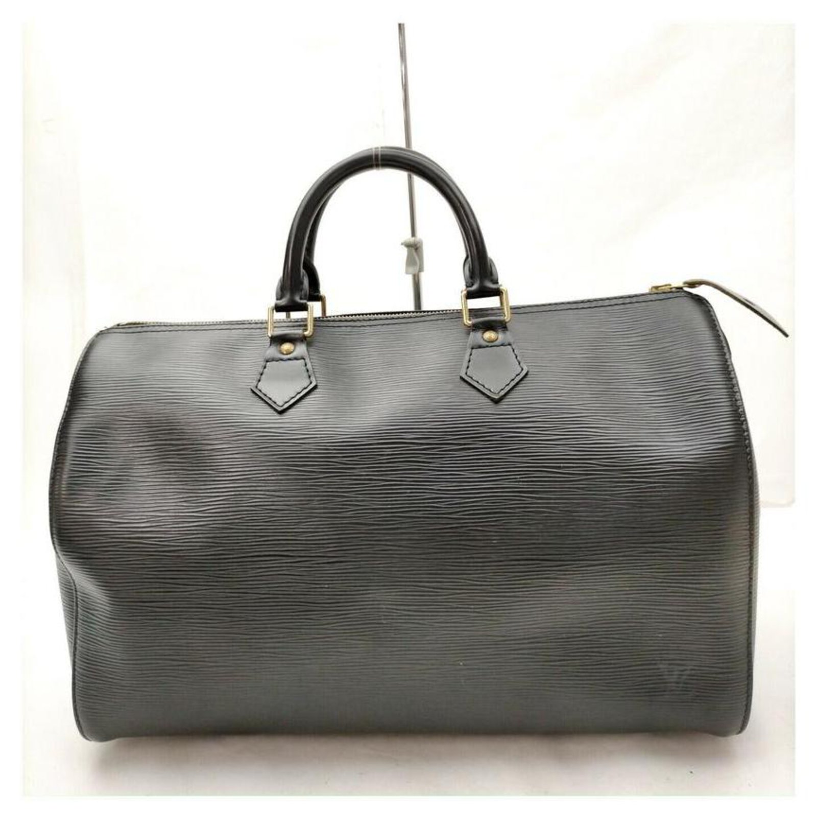 Louis Vuitton Epi Speedy 35 Handbag Boston Bag Leather Noir Black