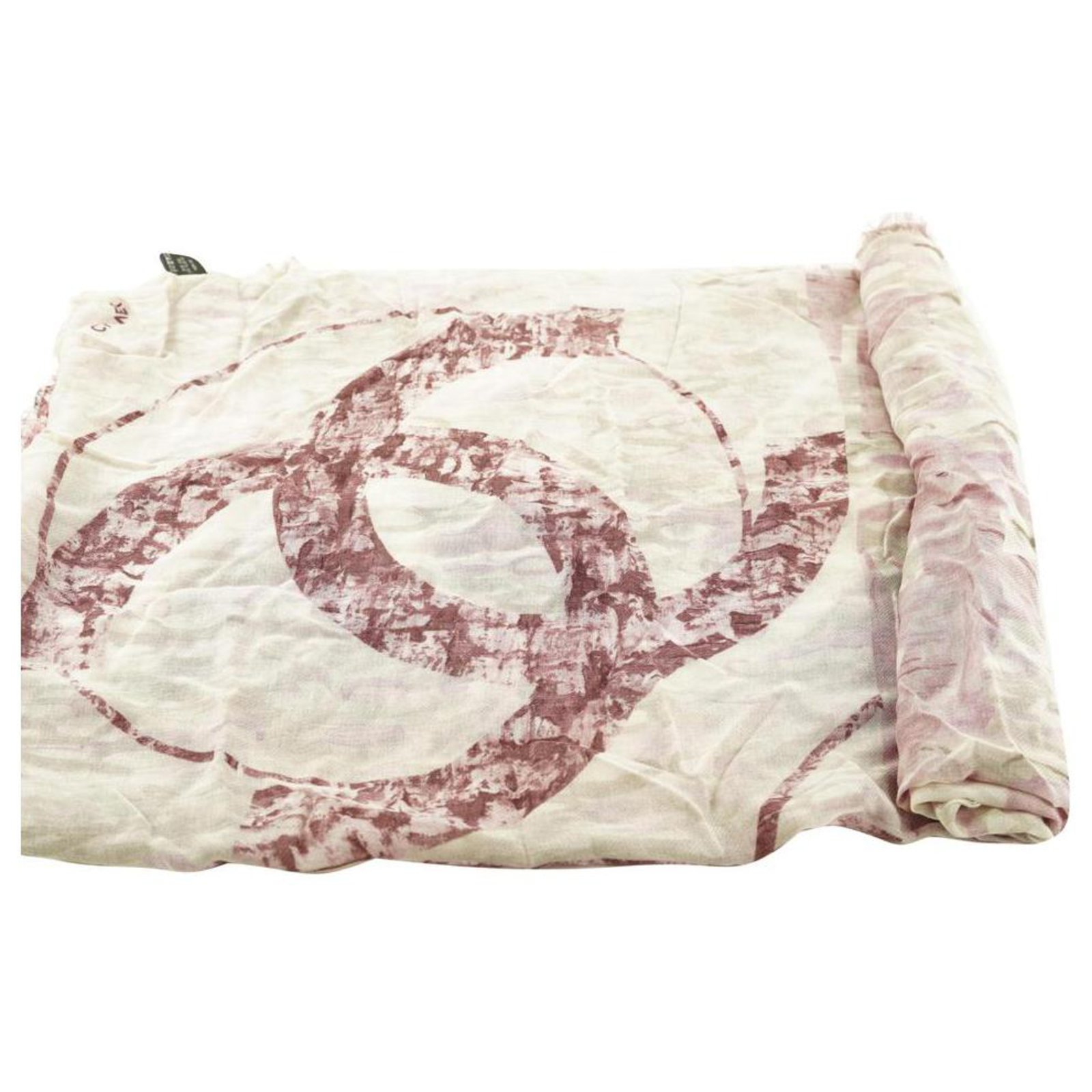 Chanel Pink Floral CC Logo Shawl Scarf Wrap ref.297601 - Joli Closet