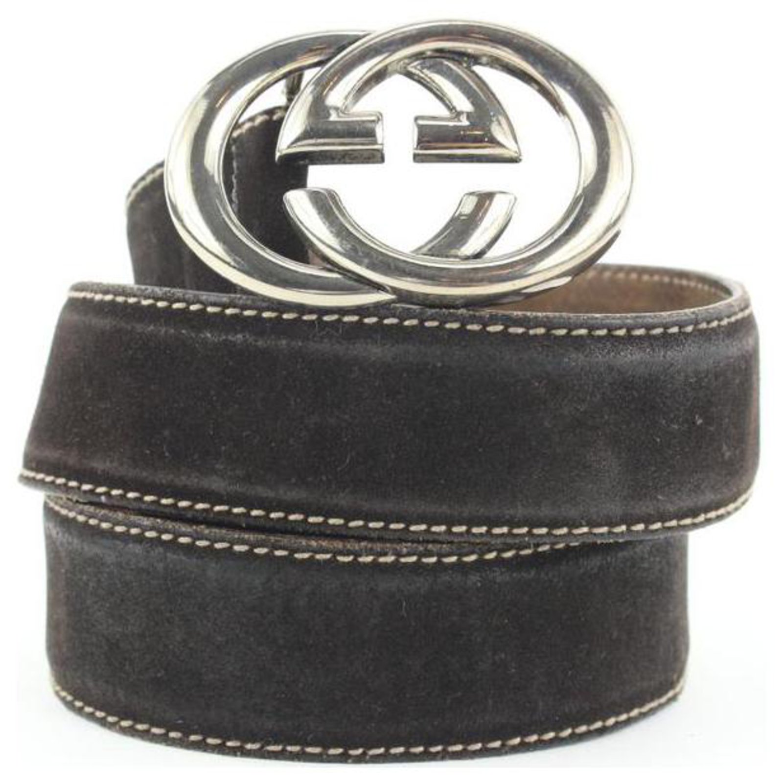 brown suede gucci belt