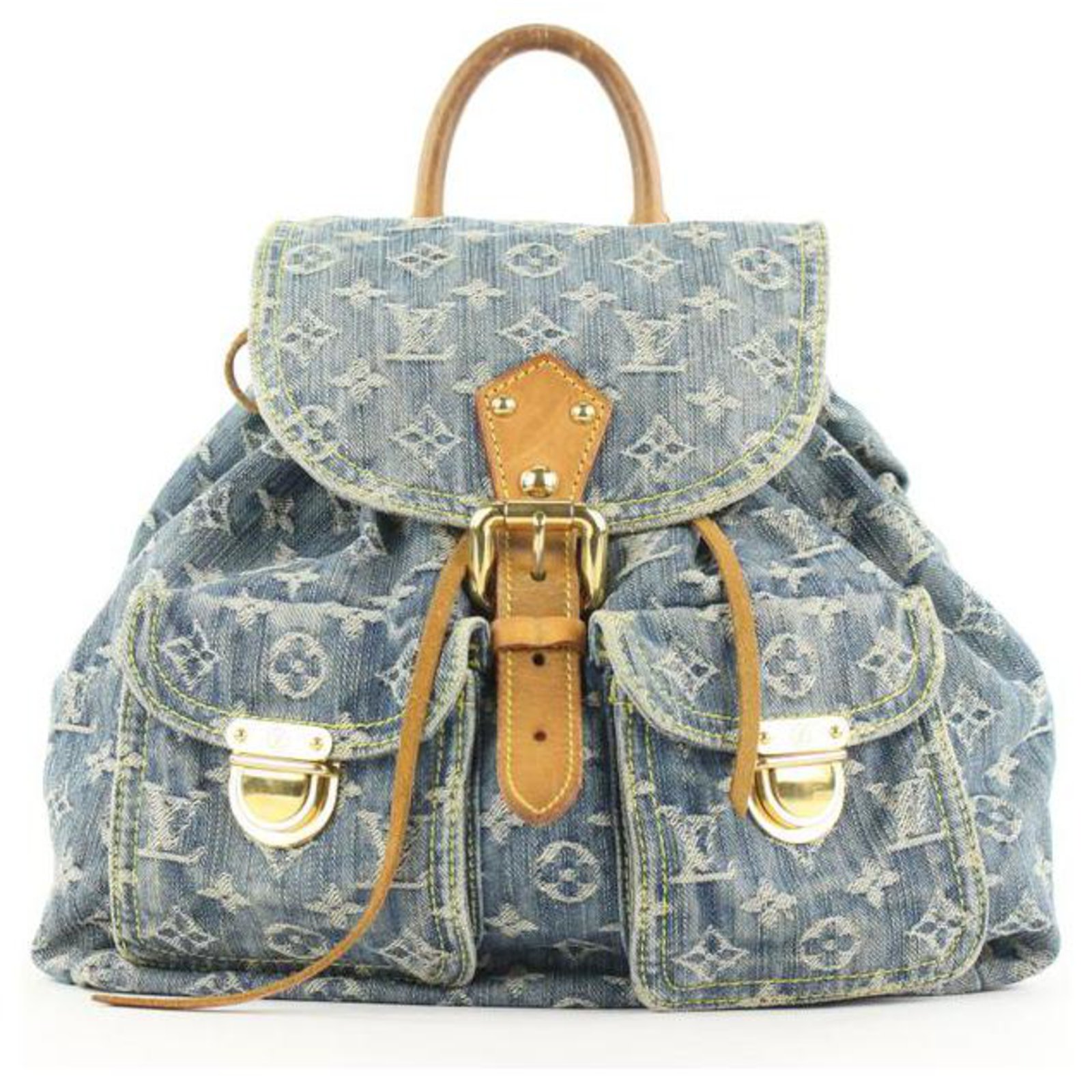 Louis Vuitton Monogram Denim Sac a Dos GM Backpack Leather ref.297612 -  Joli Closet