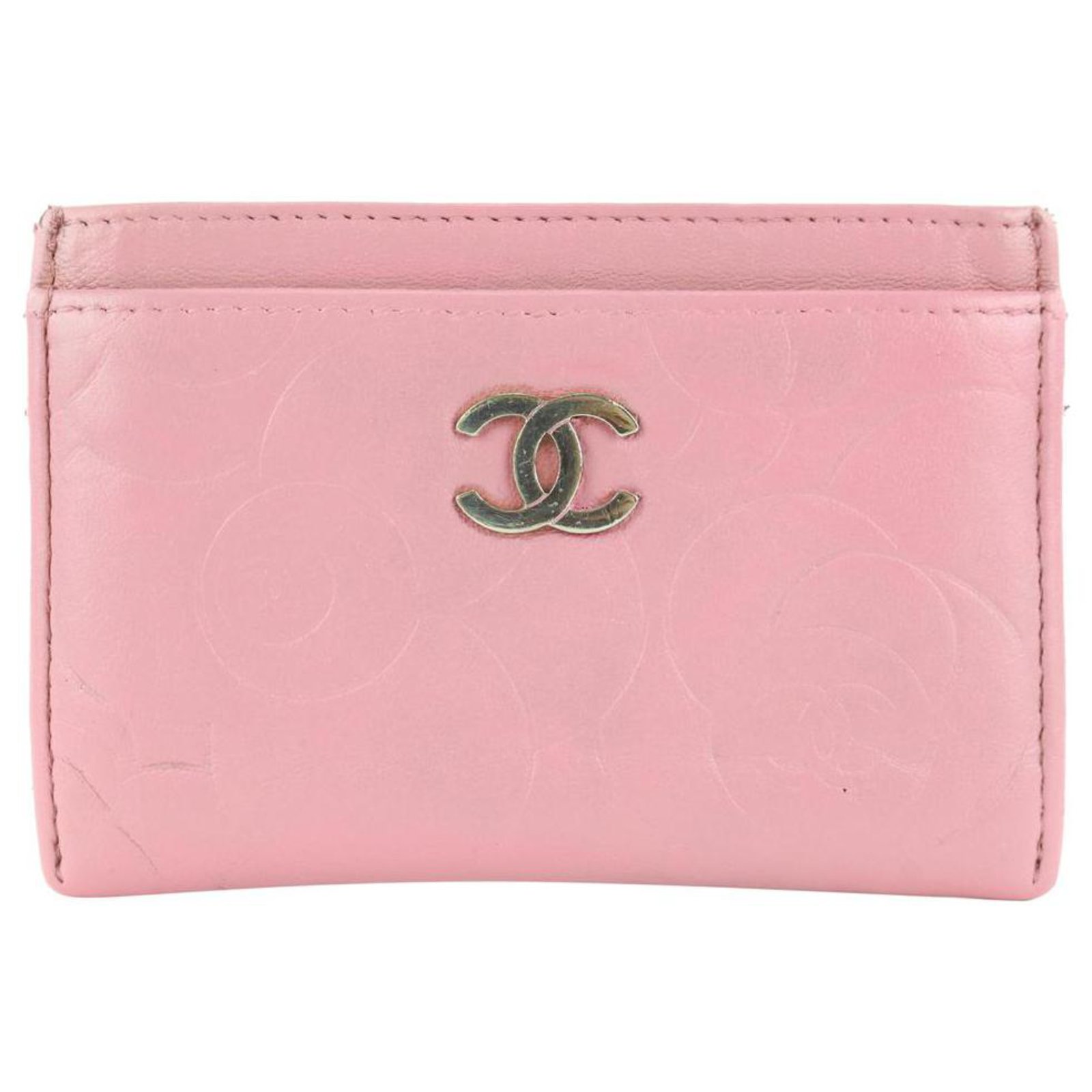 Chanel Pink Embossed Camellia Leather Card Case Wallet  - Joli  Closet