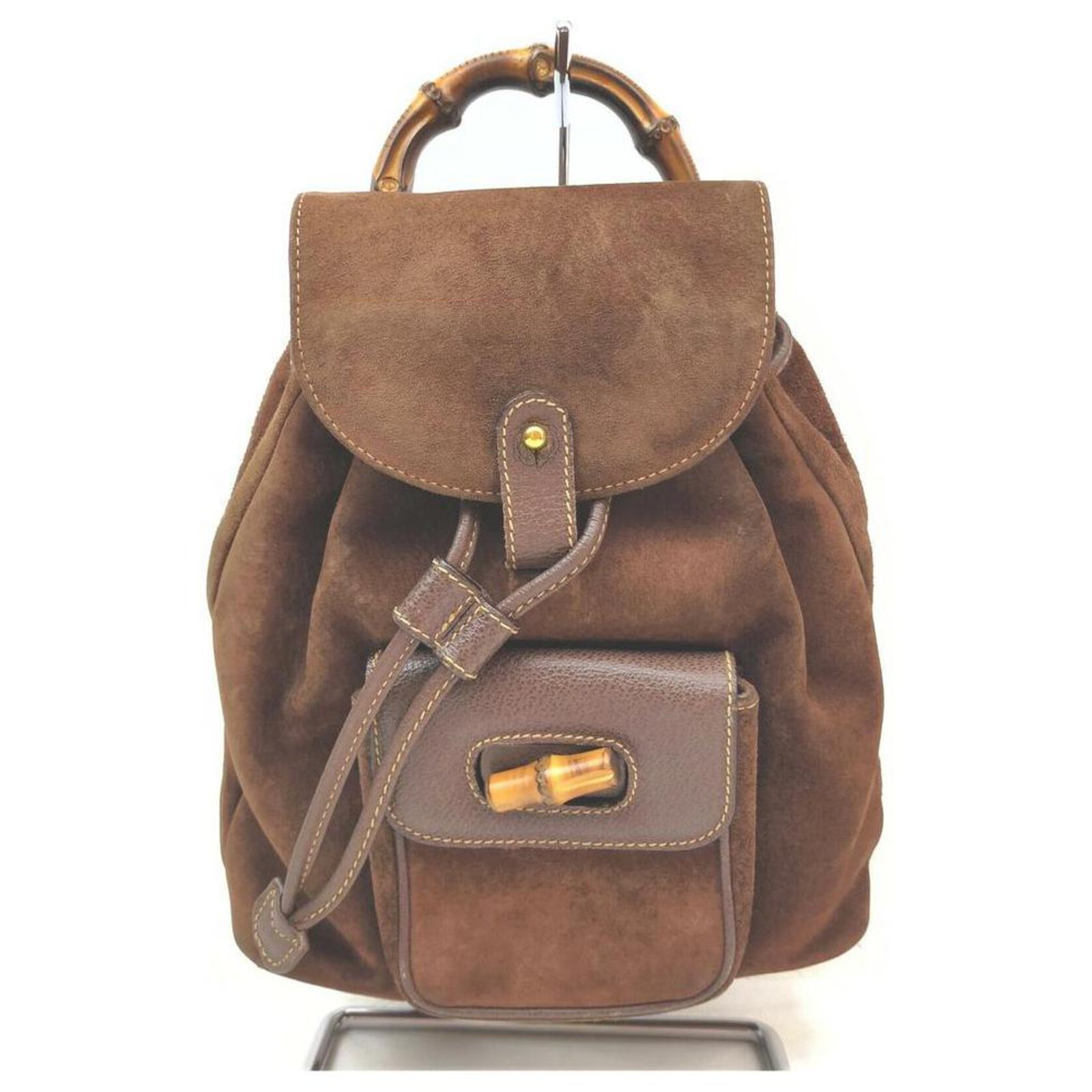Gucci Orange Suede Bamboo Mini Backpack 855719 – Bagriculture
