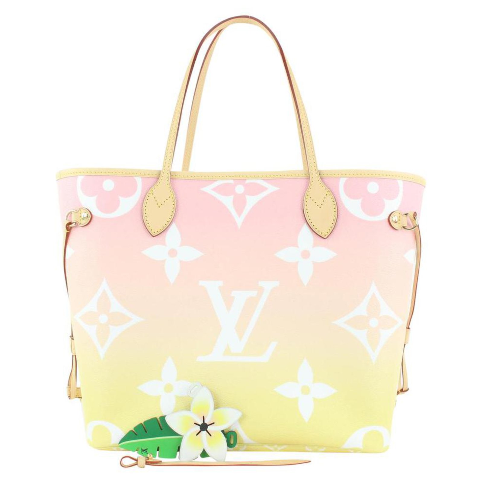 Louis Vuitton Pink x Yellow Monogram By the Pool Neverfull MM Tote Bag  Leather ref.297690 - Joli Closet