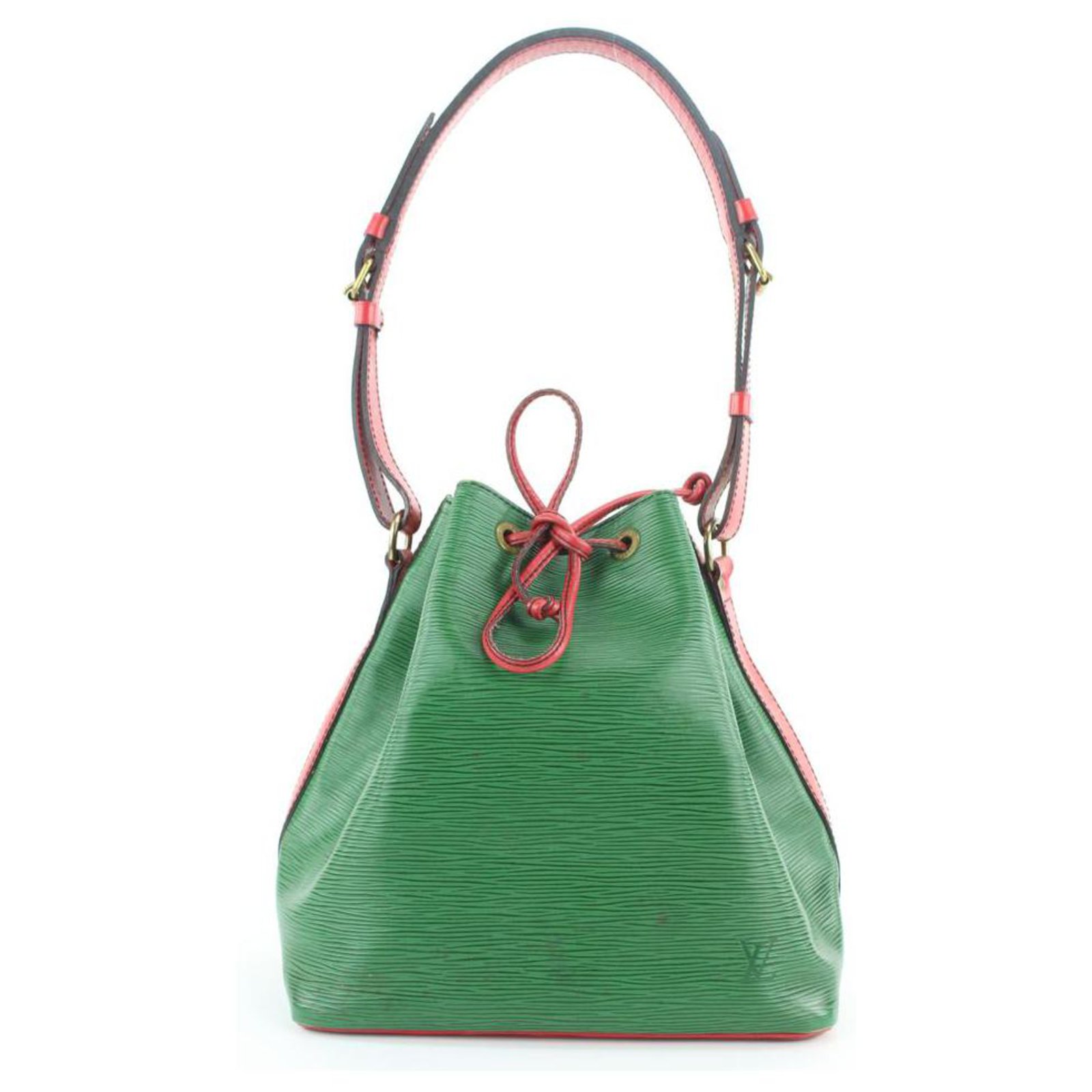 Vintage Ladies Louis Vuitton Epi Noe Green Bucket Shoulder Bag