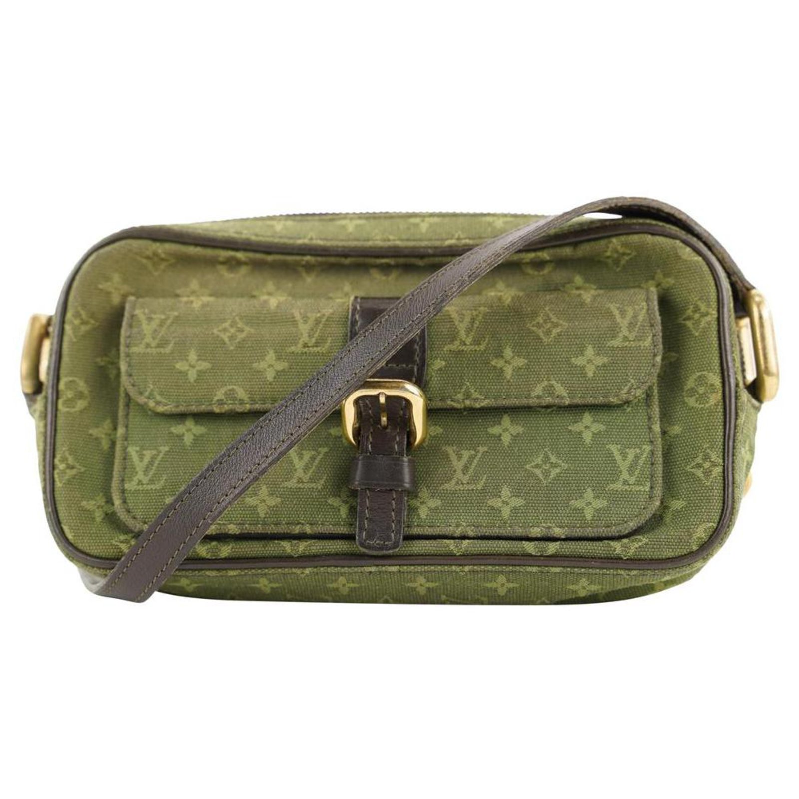 Louis Vuitton Green Khaki Mini Lin Juliette MM Crossbody bag