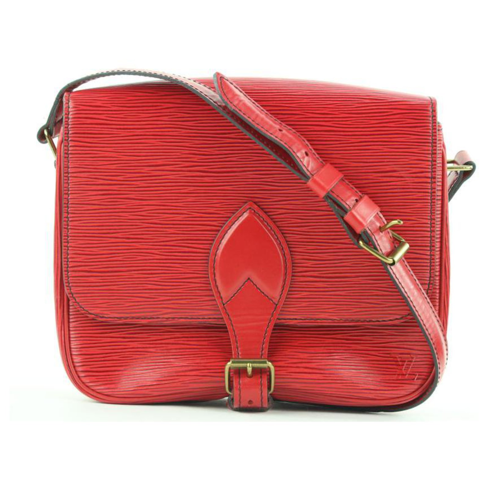 Louis VUITTON - Bolso Cartouchière en piel epi roja. C…