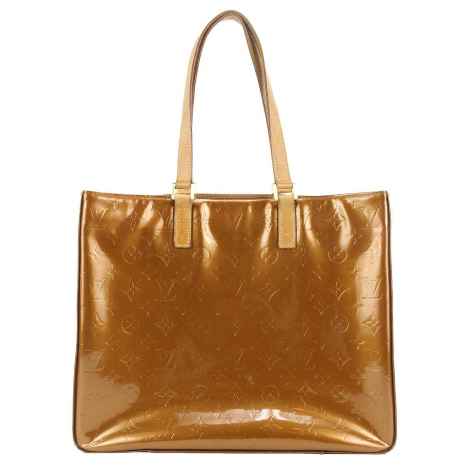 Louis Vuitton Bronze Monogram Vernis Columbus Zip Tote bag Leather  ref.297839 - Joli Closet