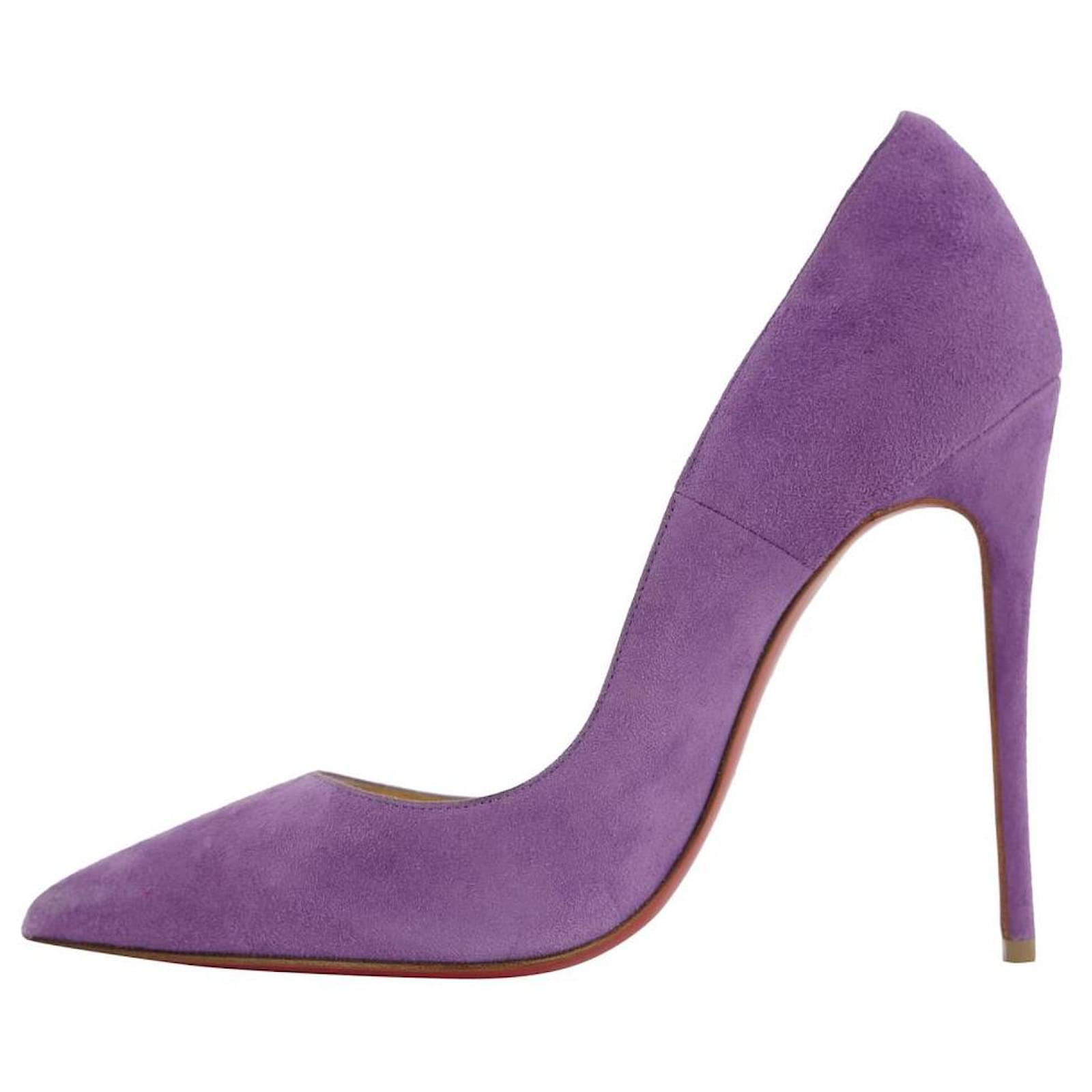 Christian Louboutin 36 Tacones rojos de ante morado So Kate Suecia  ref.297908 - Joli Closet