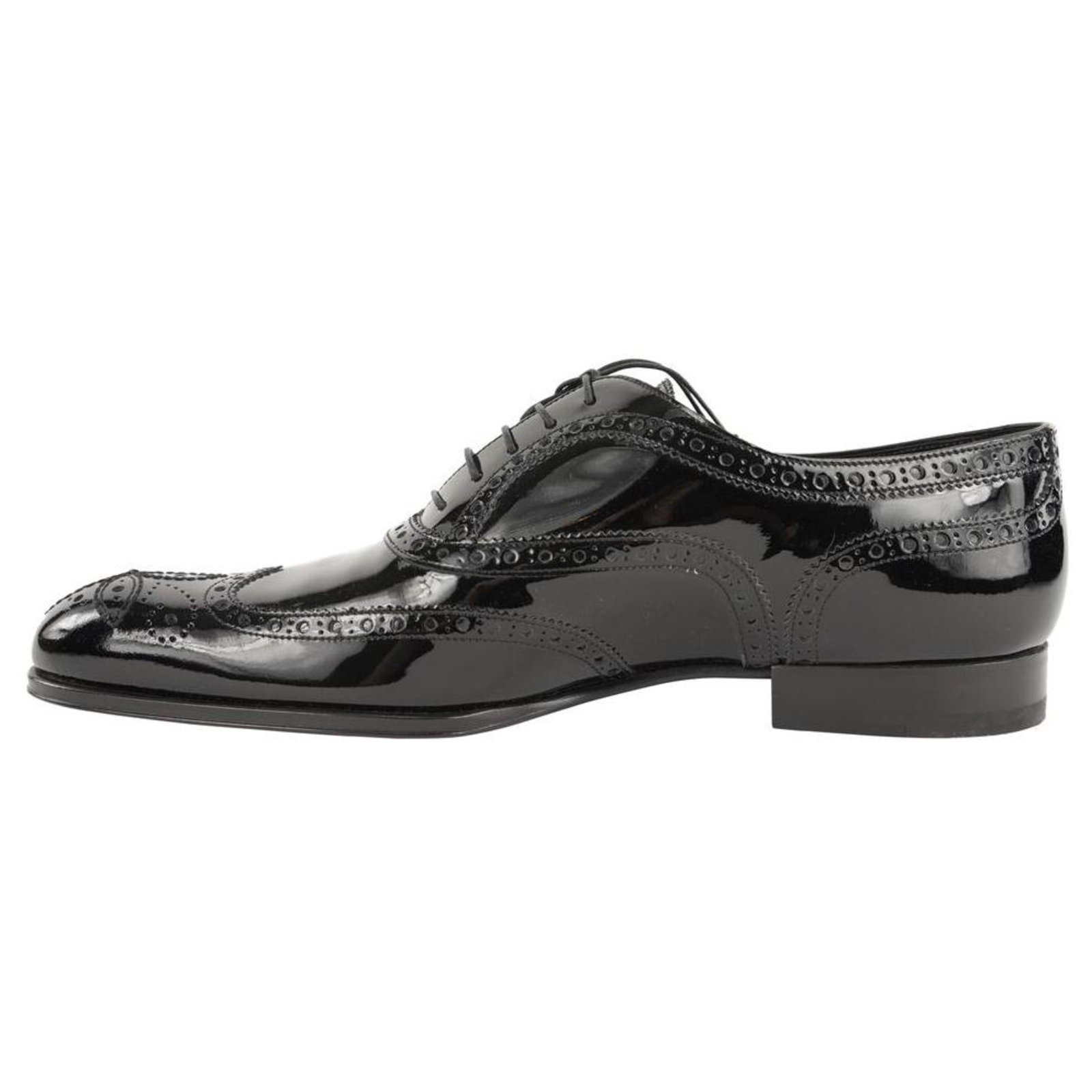Louis Vuitton Men's Black Patent Derby Oxford Wing Tip Dress Shoes