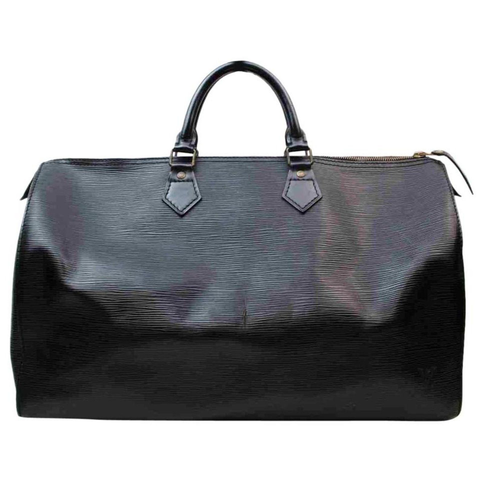 Louis Vuitton Black Epi Leather Noir Speedy 40 GM Large XL ref.298025 -  Joli Closet