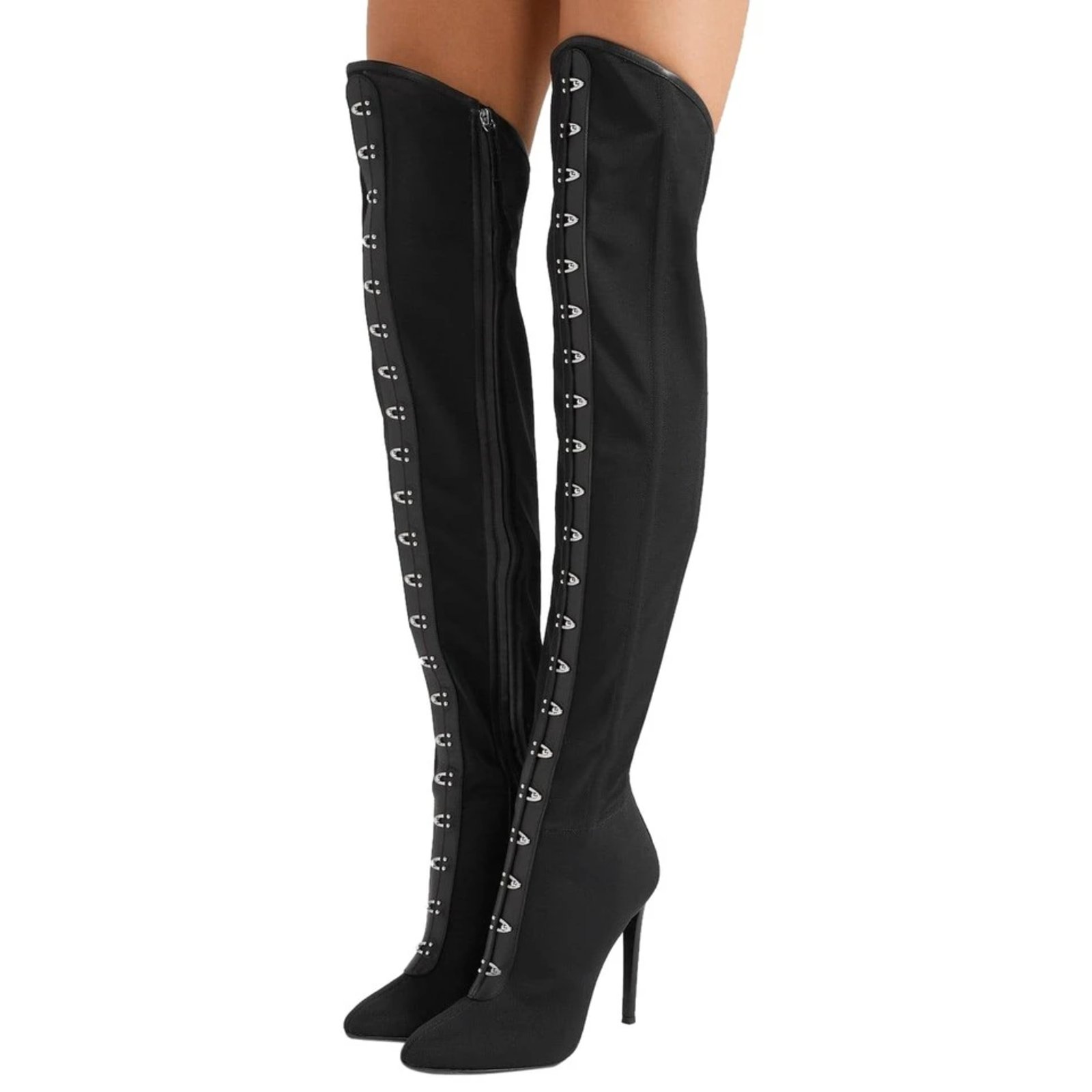 Giuseppe Zanotti Over-the-Knee Boots Stretch Mesh Leather Trimmed Janice High ref.298167 - Closet