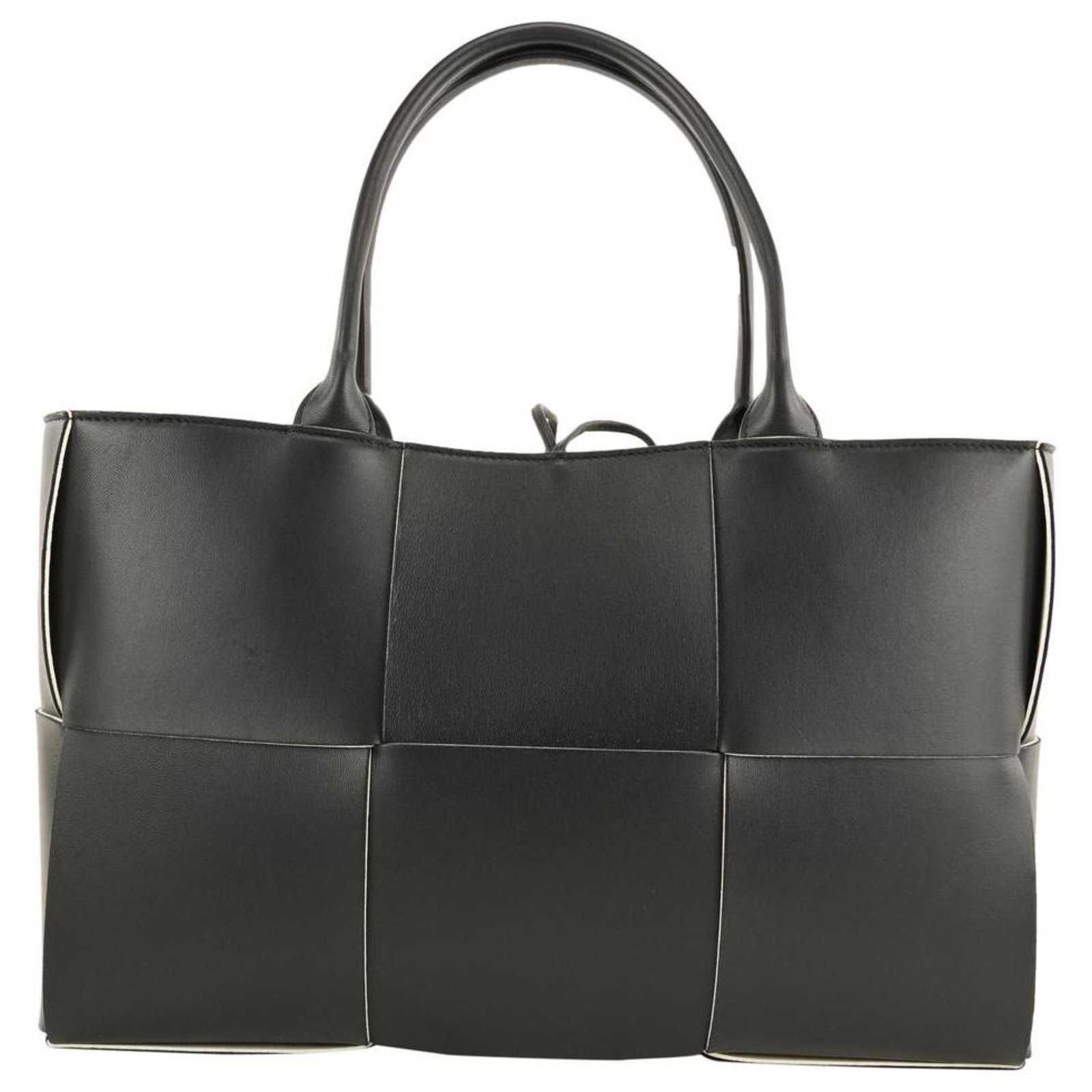 Bottega Veneta Black White Arco Woven East-West Tote bag ref.298197 ...