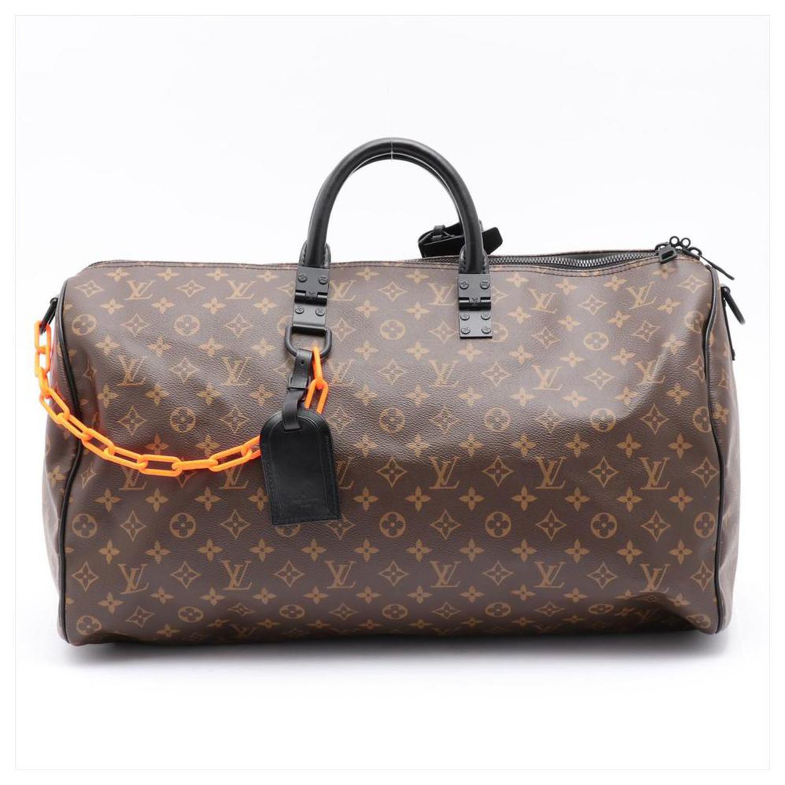 Louis Vuitton Virgil Abloh Monogram Chain Keepall Bandouliere 50 Duffle  Leather ref.298213 - Joli Closet